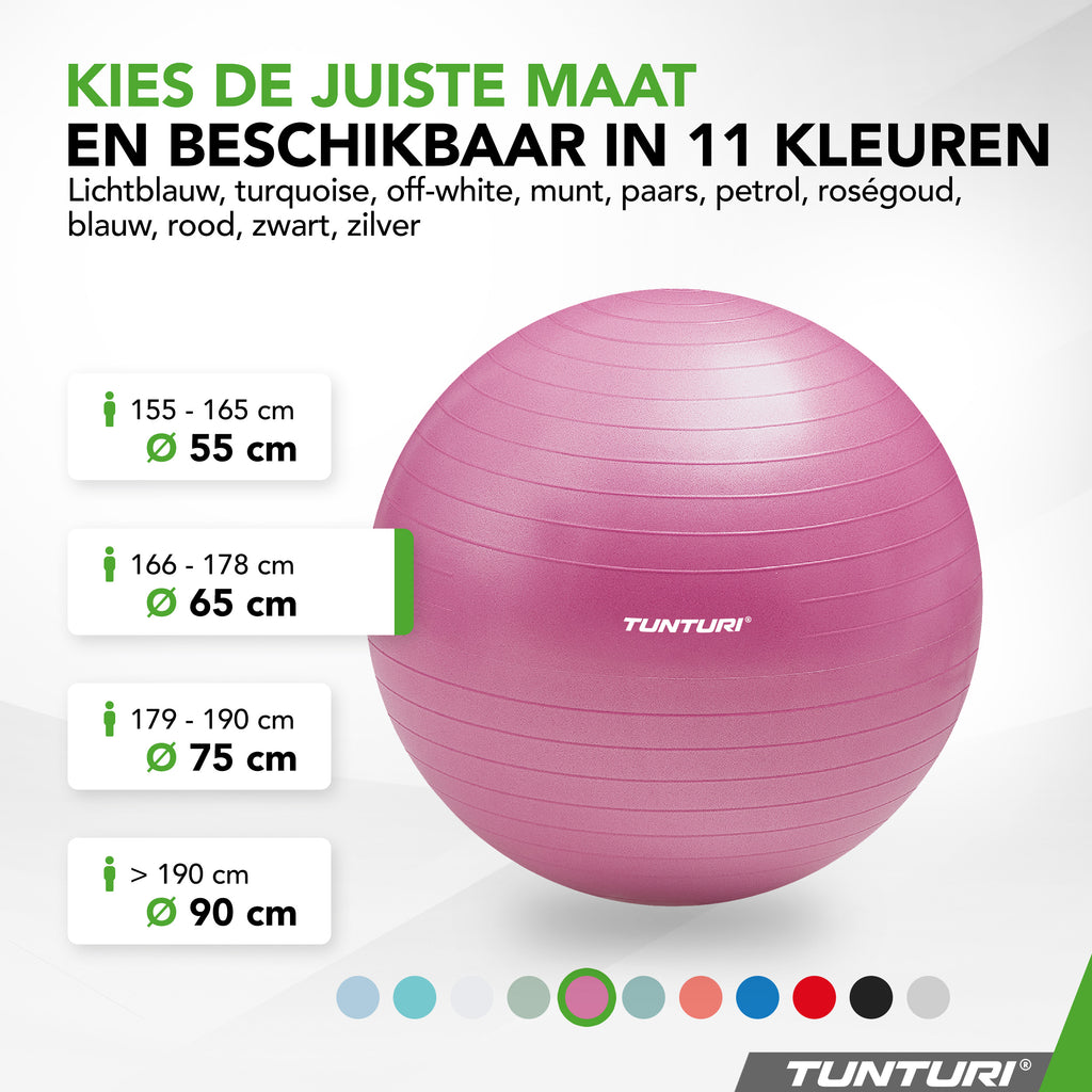 Tunturi Gymball 65cm, Purple, Anti Burst afbeelding 8