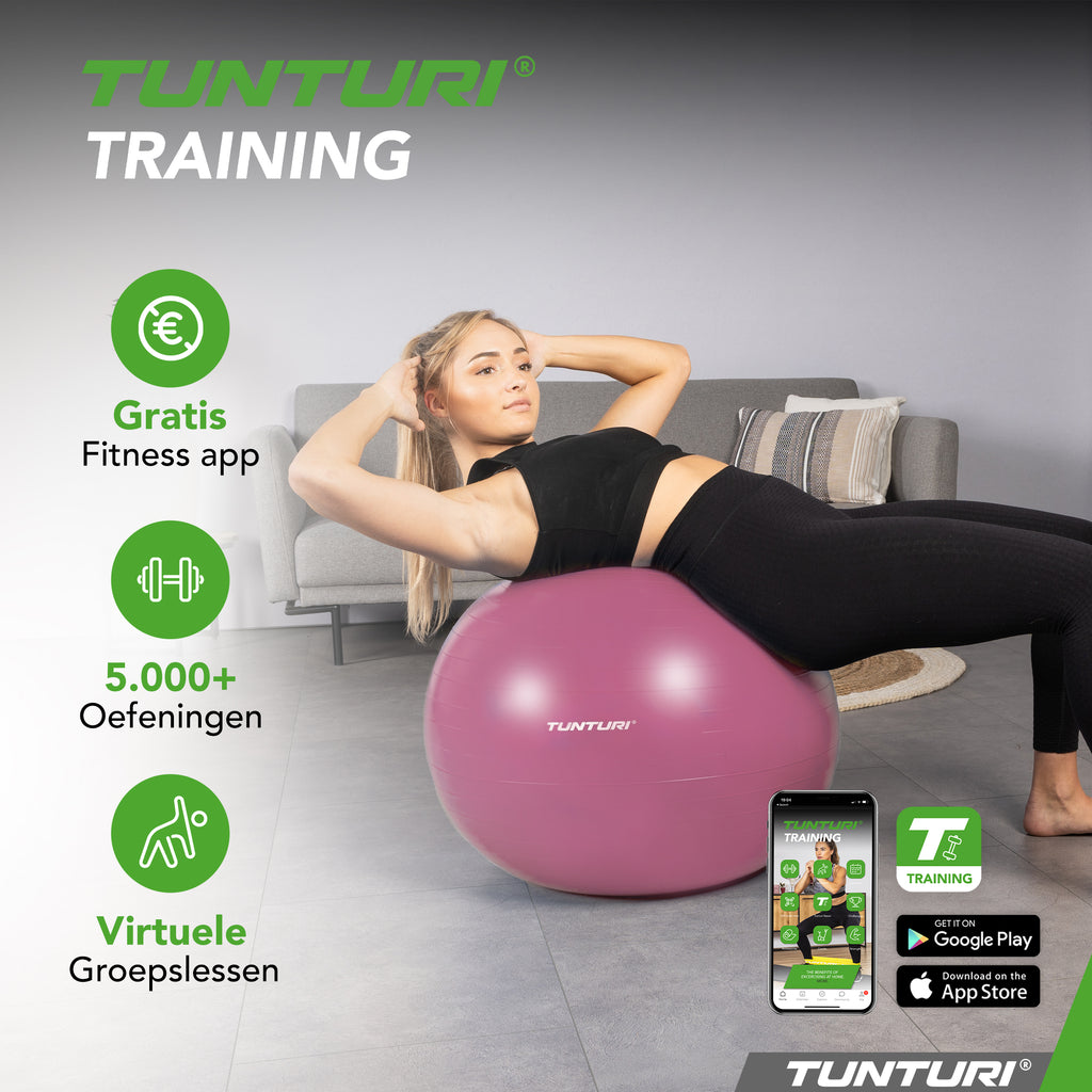 Tunturi Gymball 75cm, Purple, Anti Burst afbeelding 7
