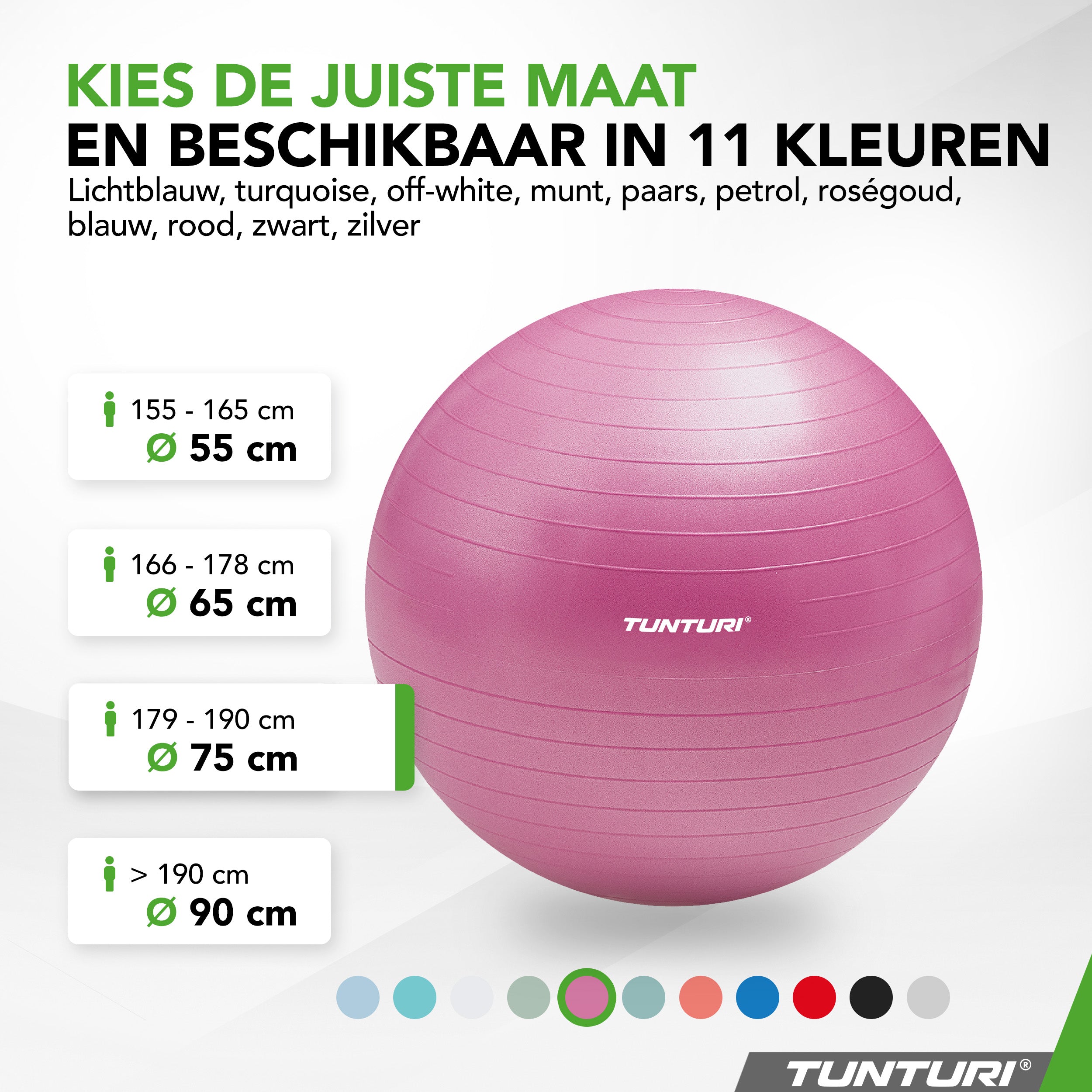 Tunturi Gymball 75cm, Purple, Anti Burst afbeelding 8
