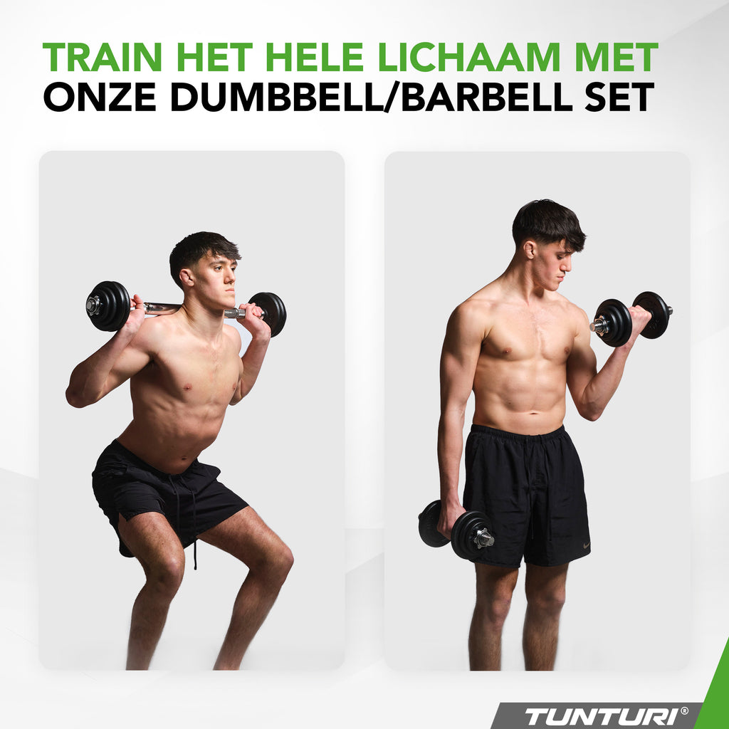 Tunturi Barbell/Dumbbell set, 20kg, Iron afbeelding 4