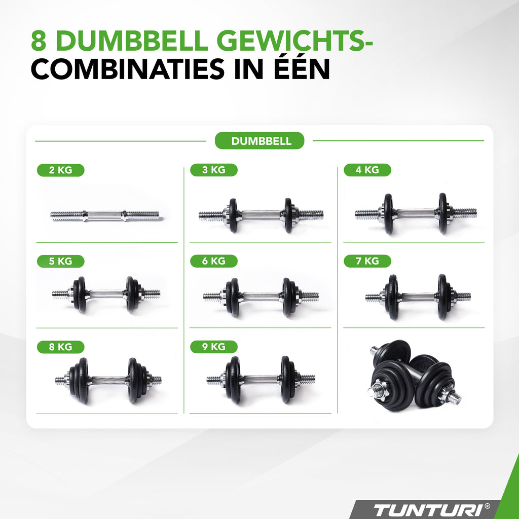 Tunturi Barbell/Dumbbell set, 20kg, Iron afbeelding 7