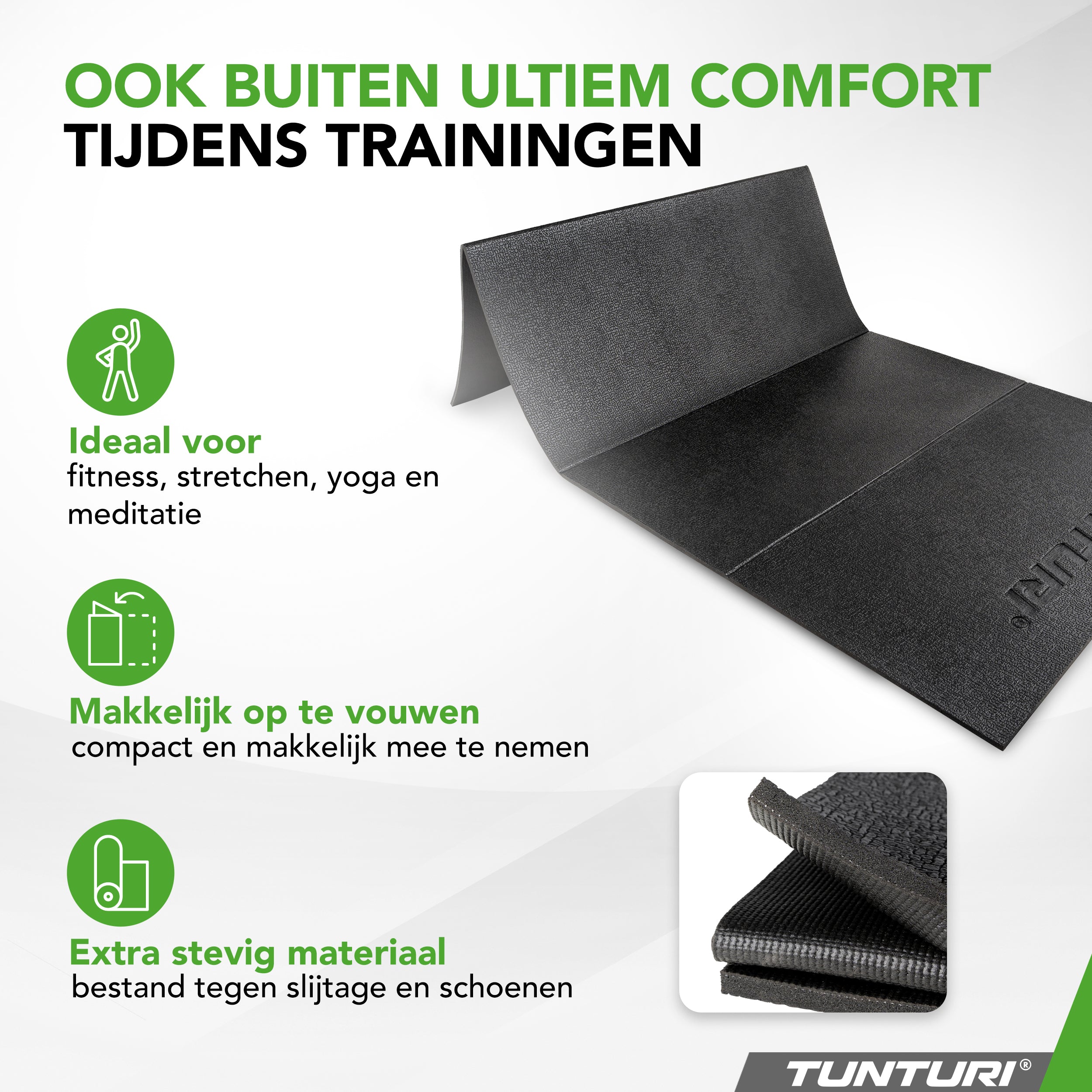 Tunturi Outdoor Fitness Mat, PVC, Black afbeelding 4