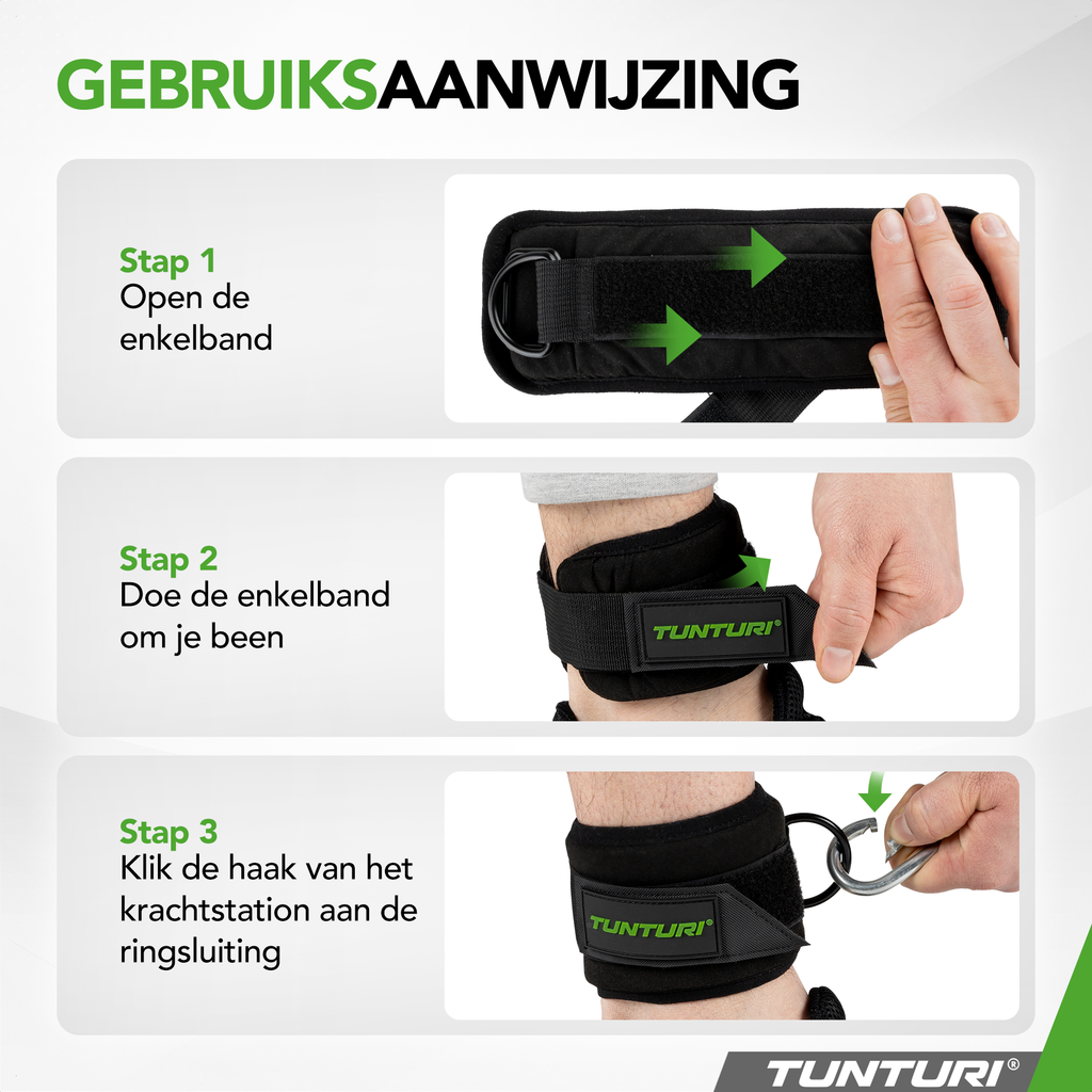 Tunturi Ankle Strap - Black afbeelding 2