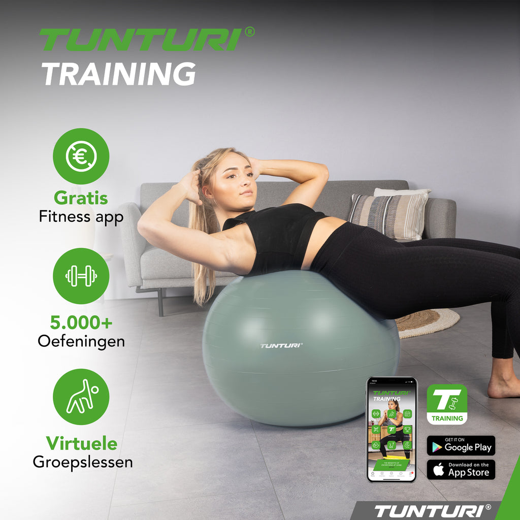 Tunturi Gymball 55cm, Mint, Anti Burst afbeelding 7