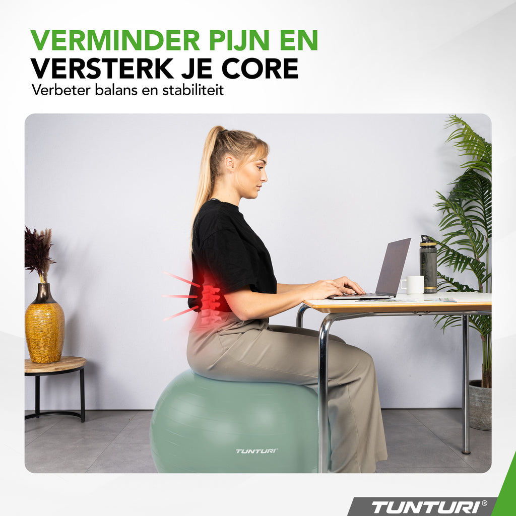 Tunturi Gymball 90cm, Mint, Anti Burst afbeelding 6