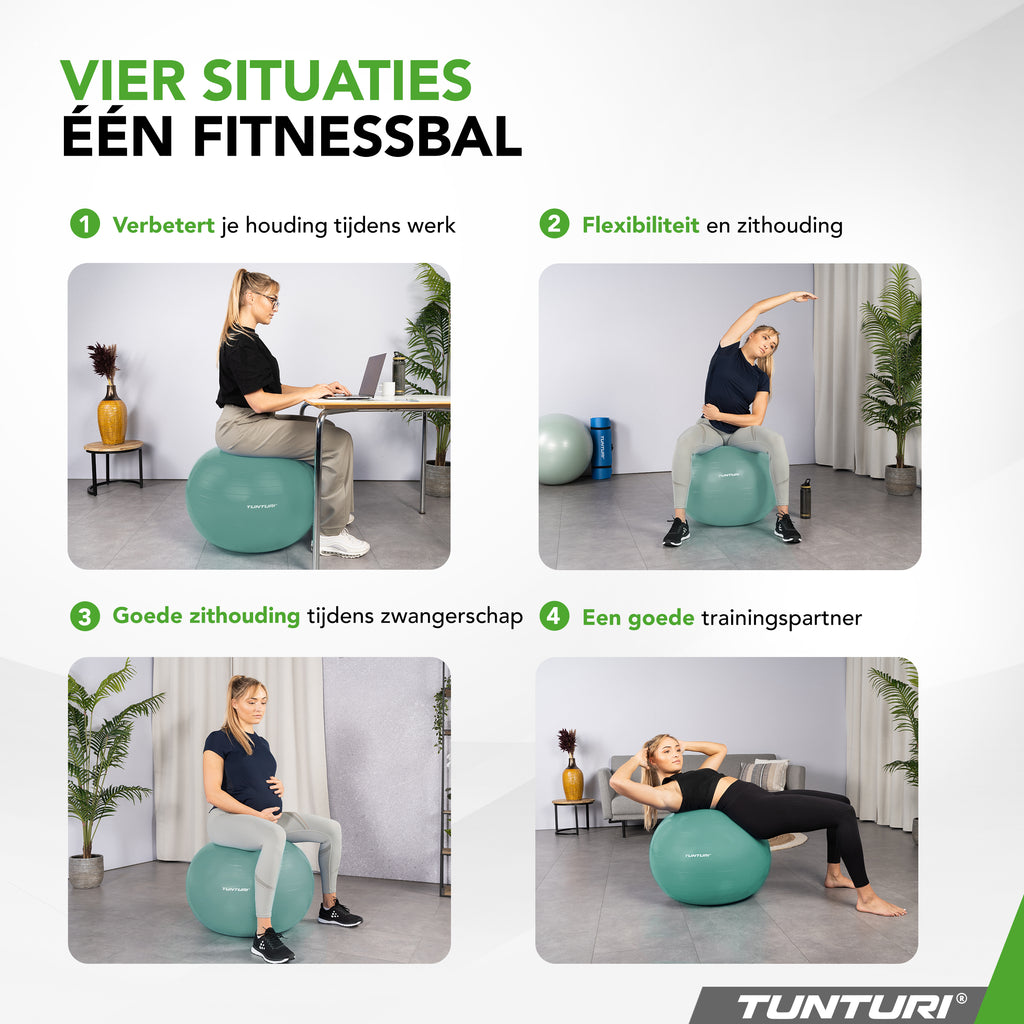 Tunturi Gymball 55cm, Petrol, Anti Burst afbeelding 3