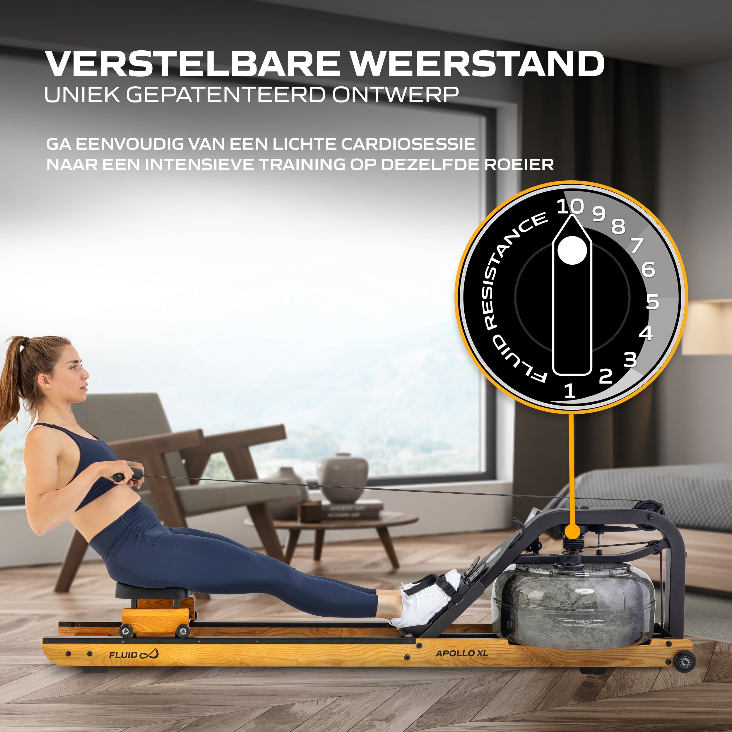 Fluid Rower Apollo XL (beech color) (1/2) afbeelding 3