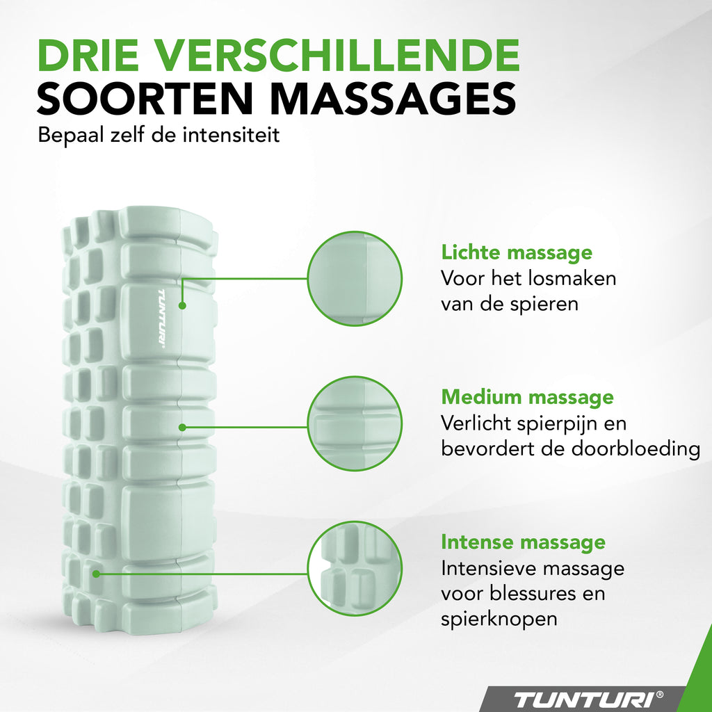 Tunturi Yoga Grid Foam Roller, 33cm, Mint afbeelding 2