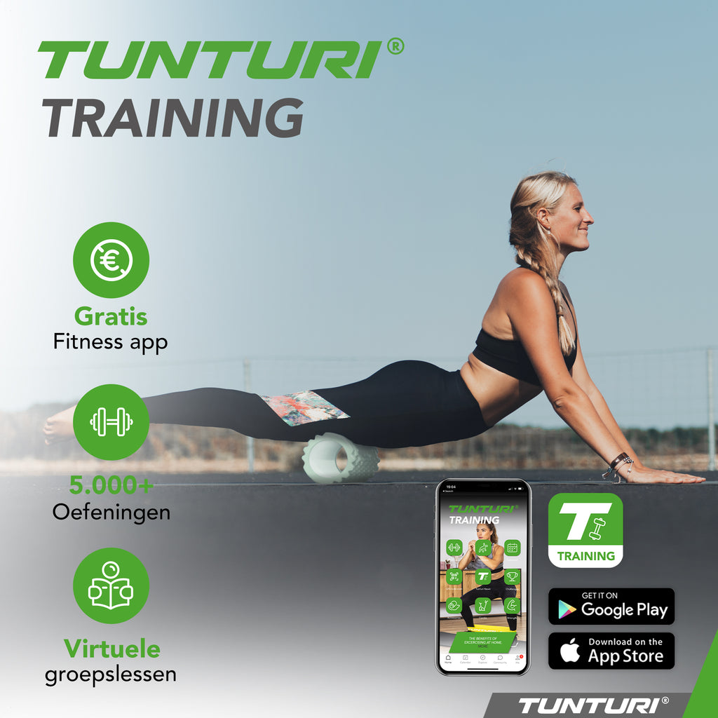 Tunturi Yoga Grid Foam Roller, 33cm, Mint afbeelding 4
