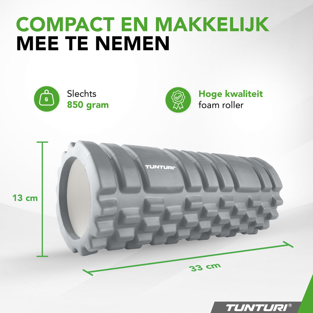 Tunturi Yoga Grid Foam Roller, 33cm, Grey afbeelding 2