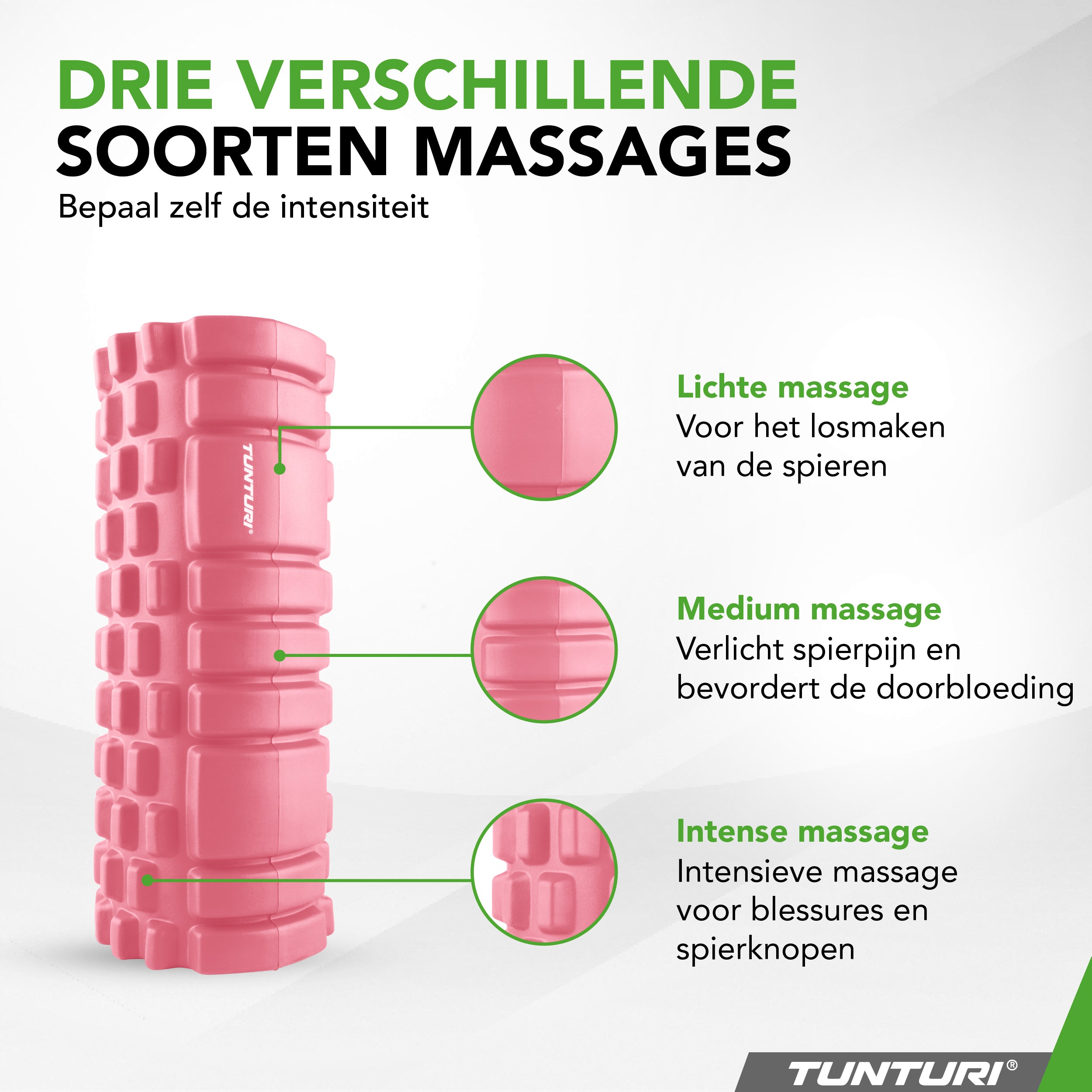 Tunturi Yoga Grid Foam Roller, 33cm, Rose Gold afbeelding 8