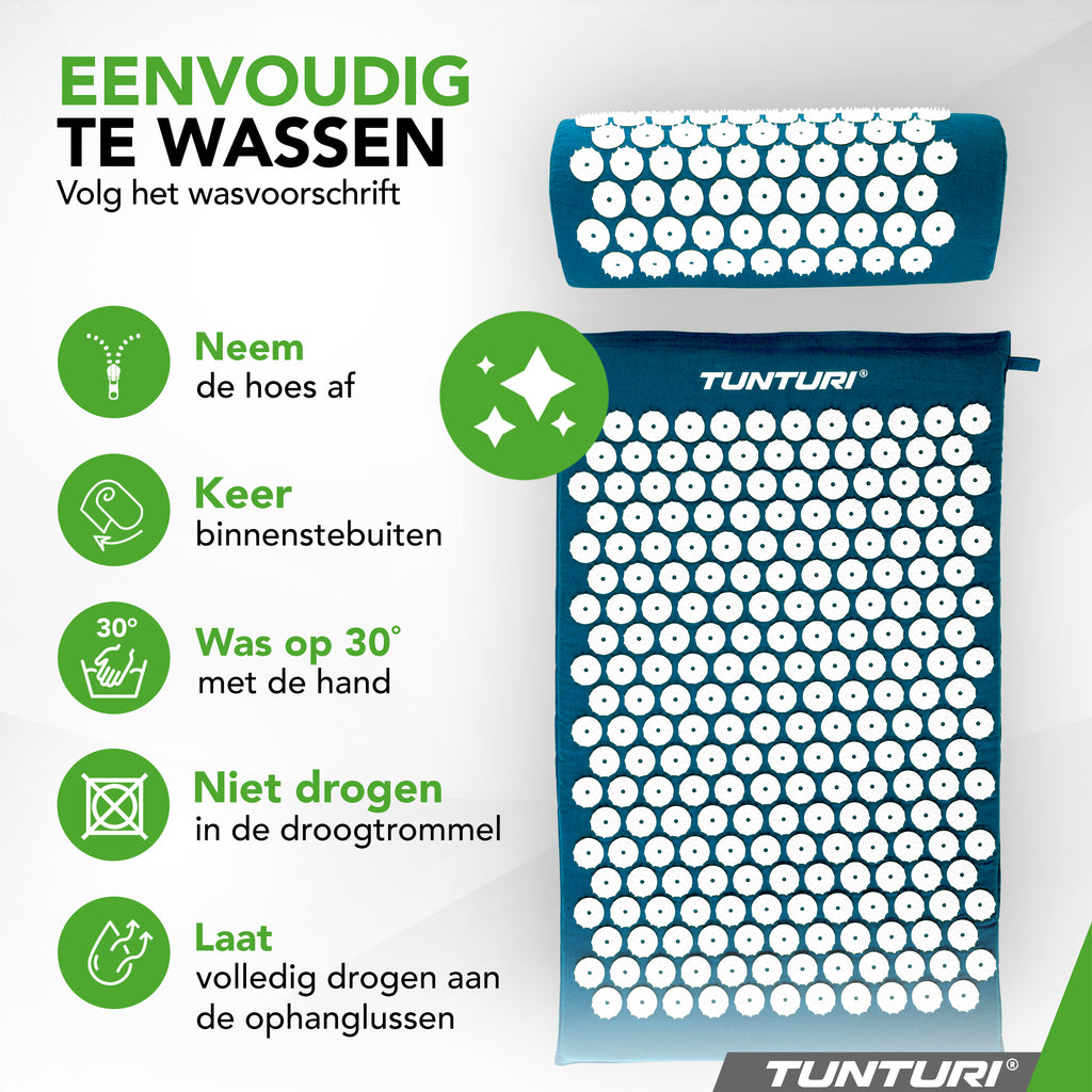Tunturi Acupressure Mat And Pillow, Petrol Blue afbeelding 6