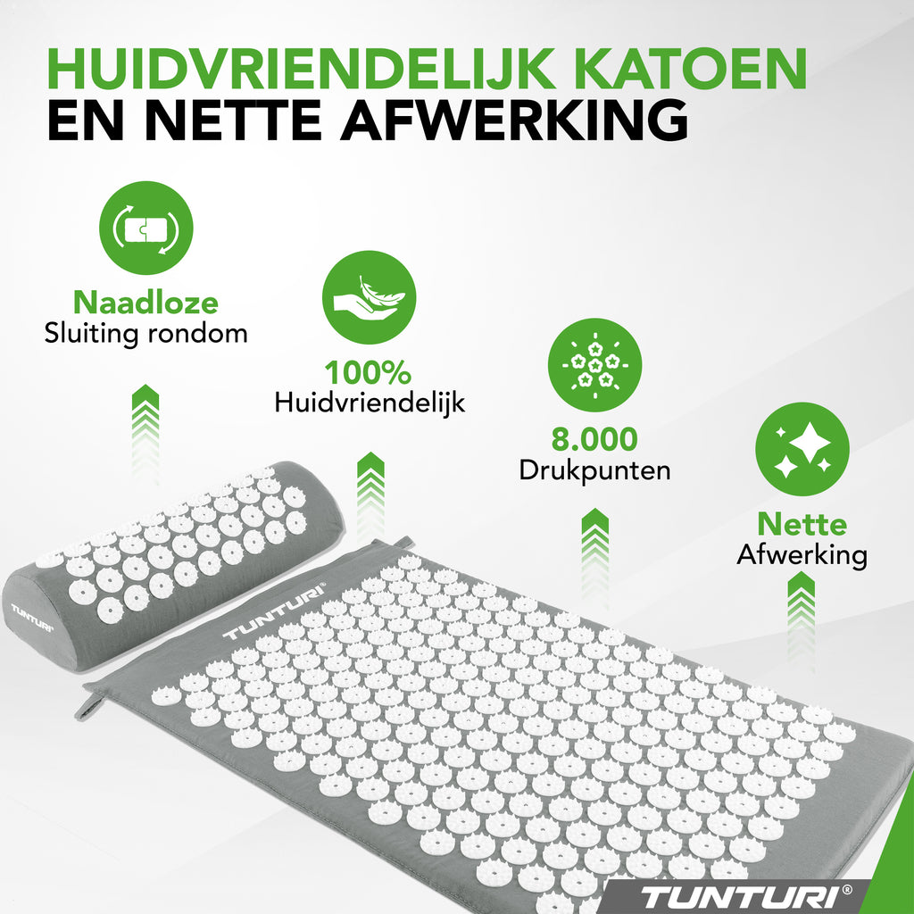 Tunturi Acupressure Mat And Pillow, Grey afbeelding 5