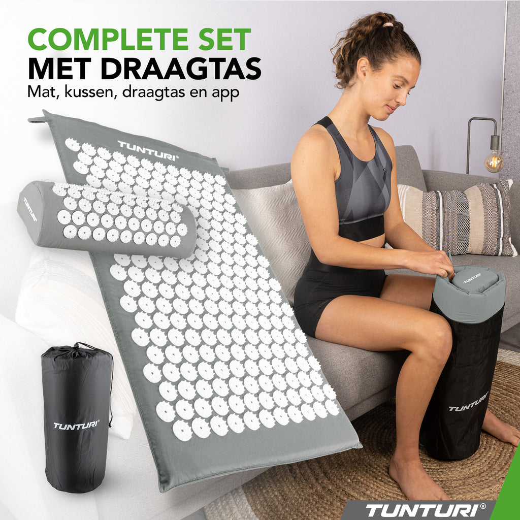 Tunturi Acupressure Mat And Pillow, Grey afbeelding 7