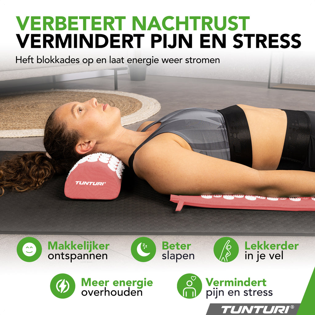 Tunturi Acupressure Mat And Pillow, Rose Gold afbeelding 2