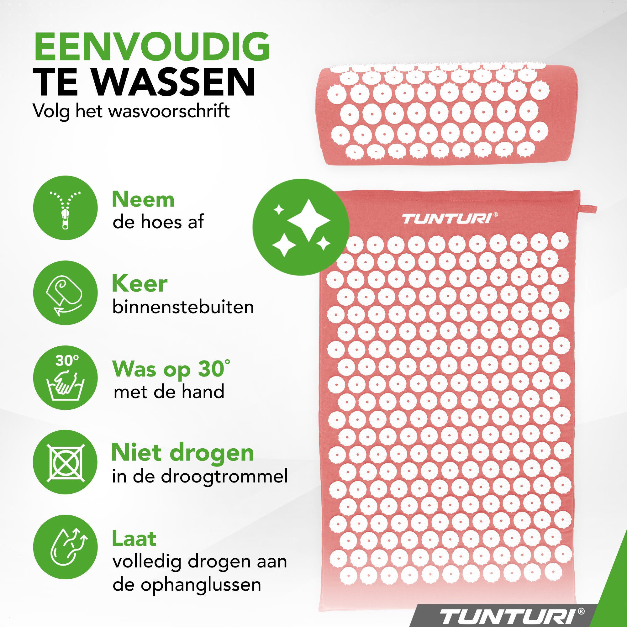 Tunturi Acupressure Mat And Pillow, Rose Gold afbeelding 6