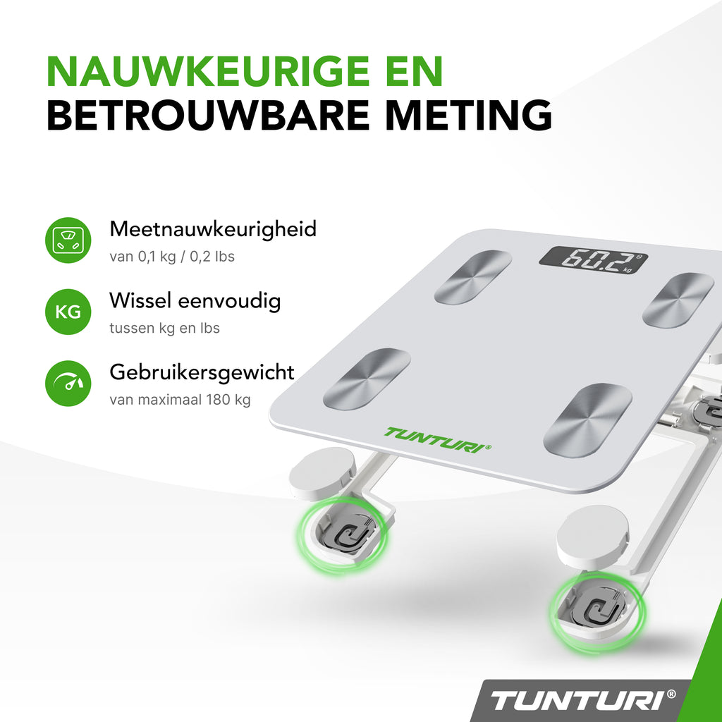 Tunturi SC30 Smart Scale, White afbeelding 5