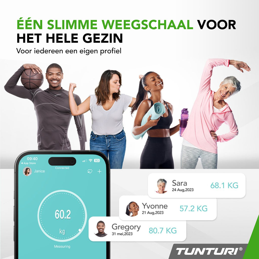 Tunturi SC30 Smart Scale, White afbeelding 8