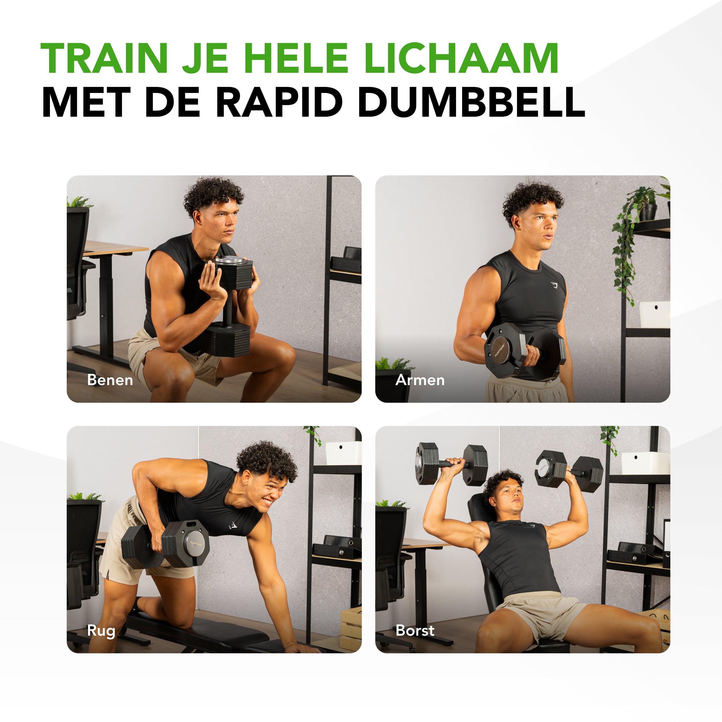 Tunturi Rapid Adjustable Dumbbell Set, 20kg, per piece afbeelding 4