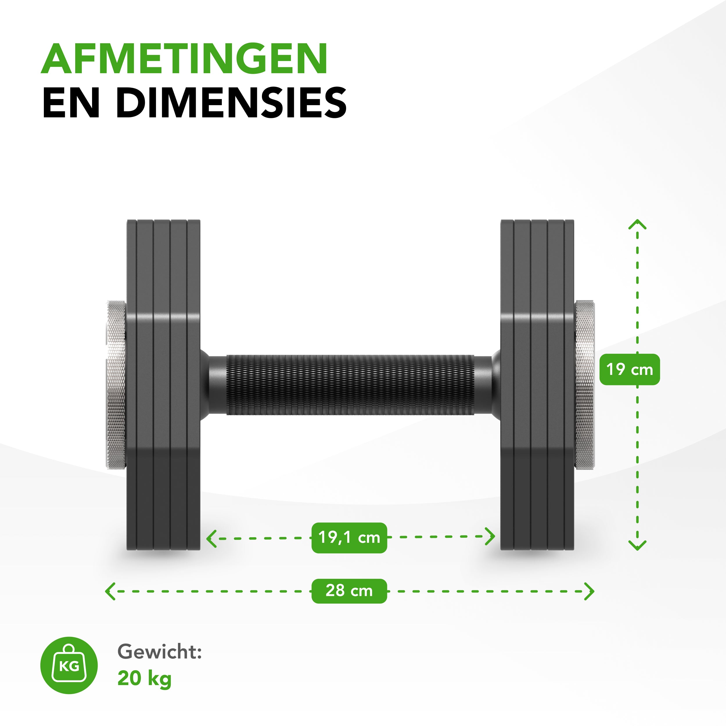 Tunturi Rapid Adjustable Dumbbell Set, 20kg, per piece afbeelding 5