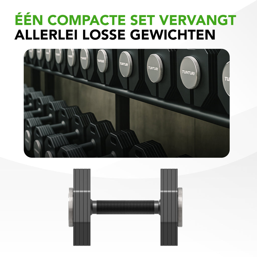 Tunturi Rapid Adjustable Dumbbell Set, 20kg, per piece afbeelding 6