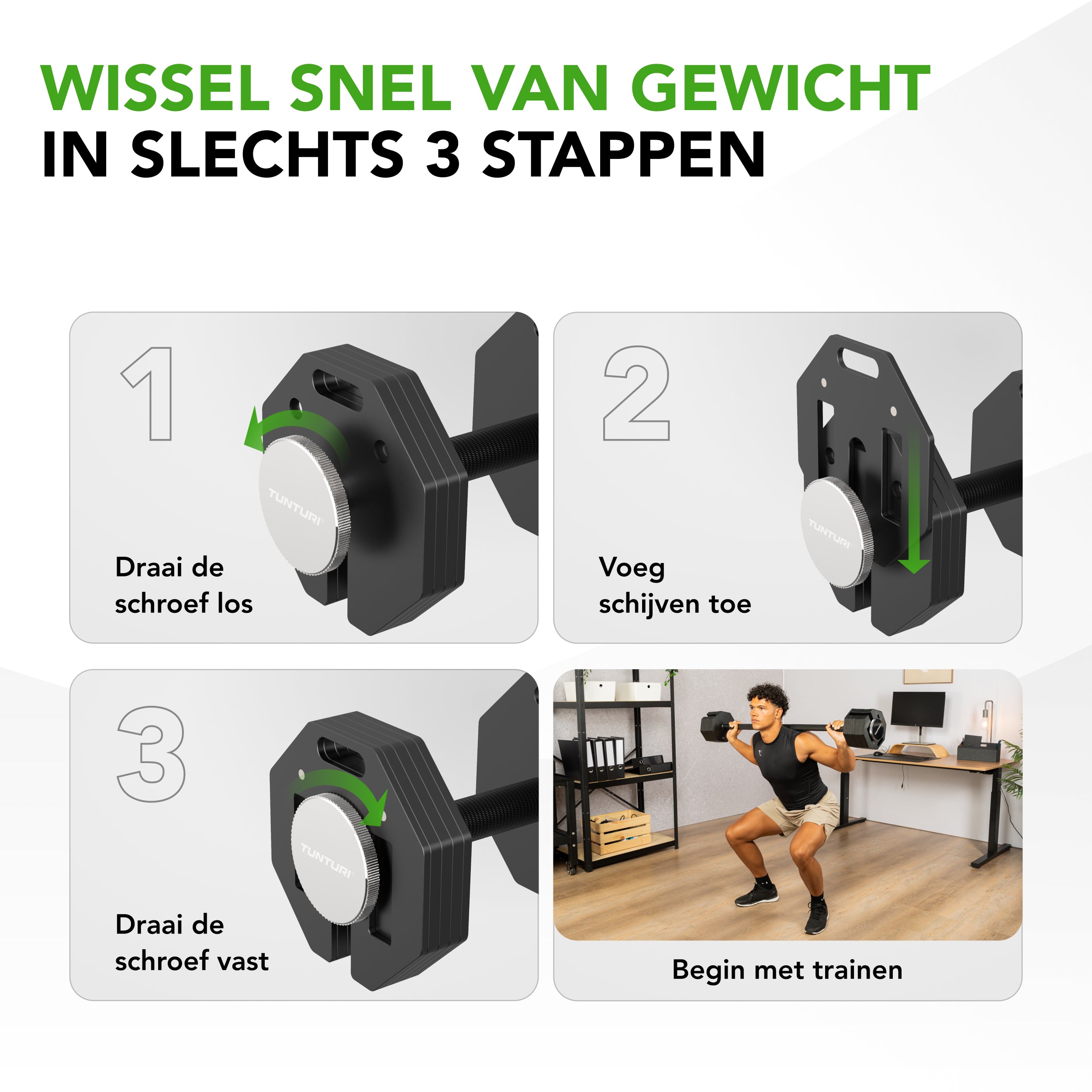 Tunturi Rapid Adjustable Barbell, 11kg afbeelding 8