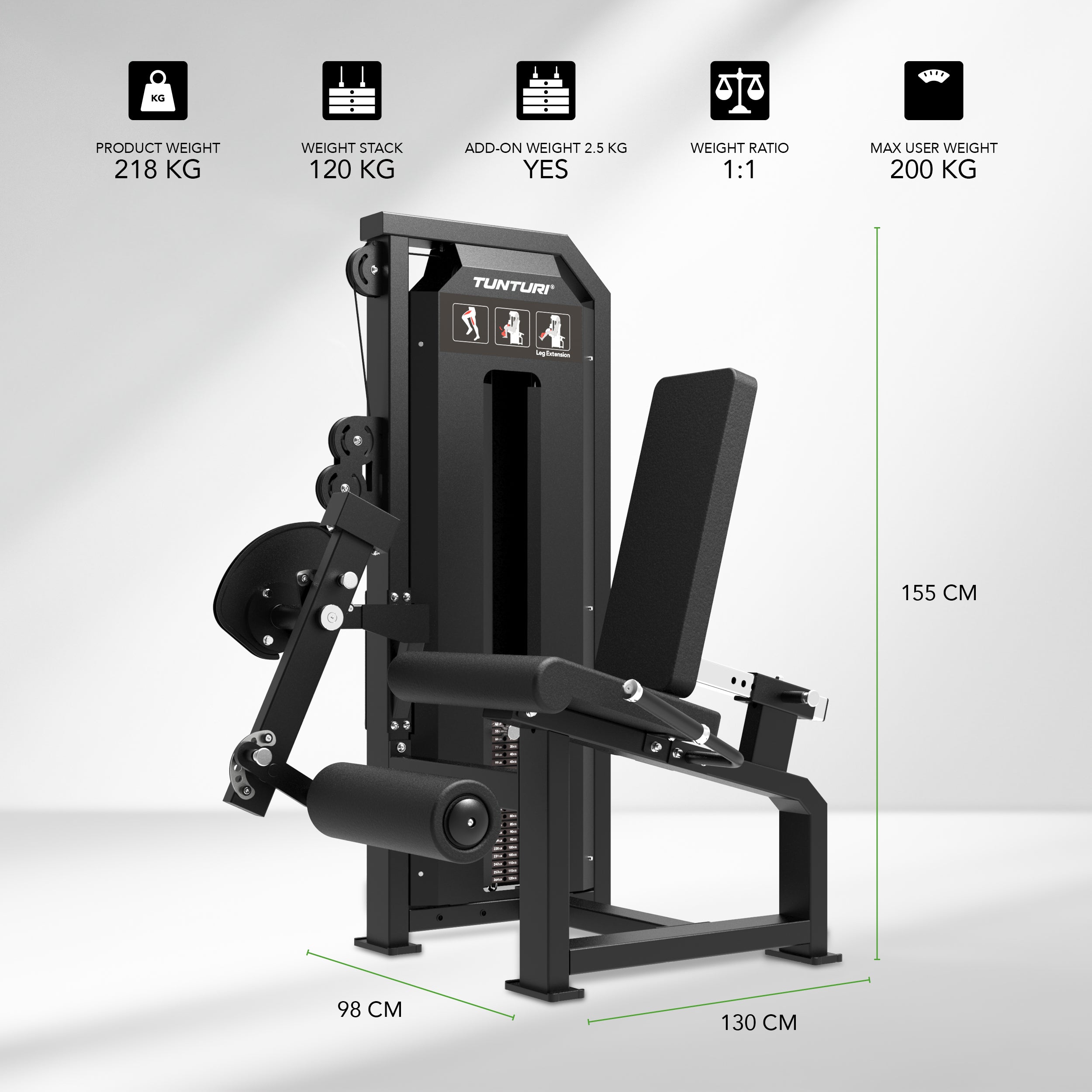 Tunturi Platinum - Leg extension - Selectorized - V-series afbeelding 2