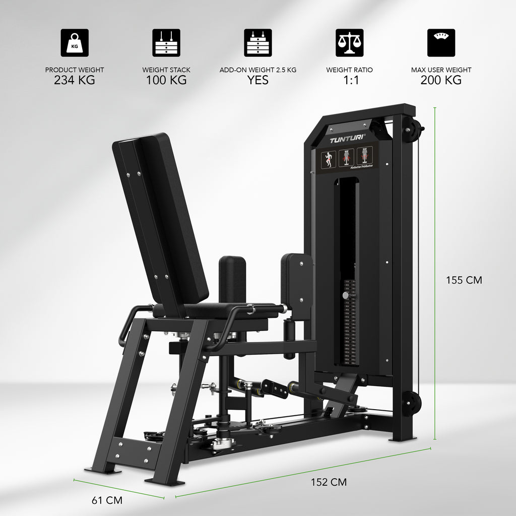 Tunturi Platinum - Dual Abductor/Adductor - Selectorized - V-series afbeelding 2