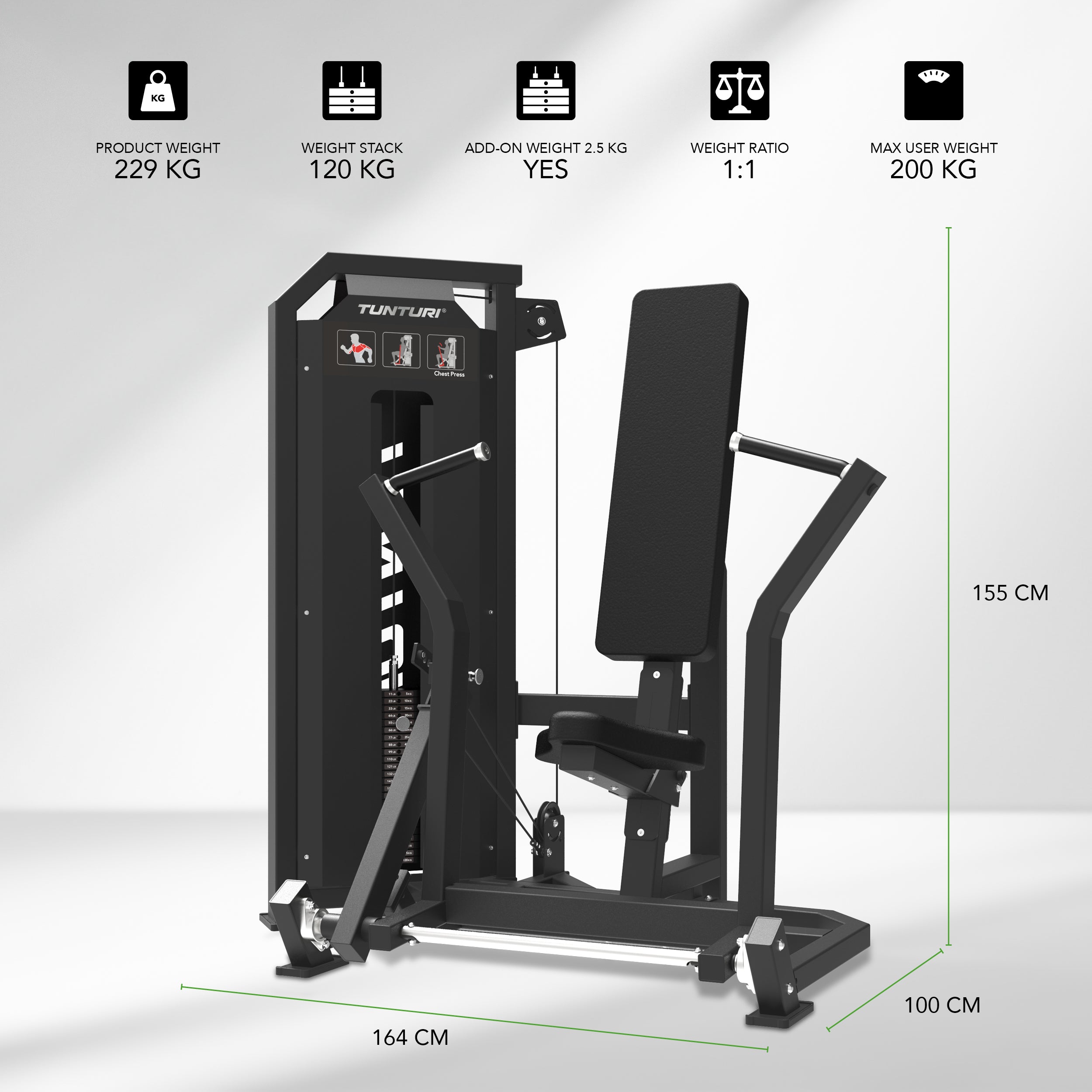 Tunturi Platinum - Chest Press - Selectorized - V-series afbeelding 2
