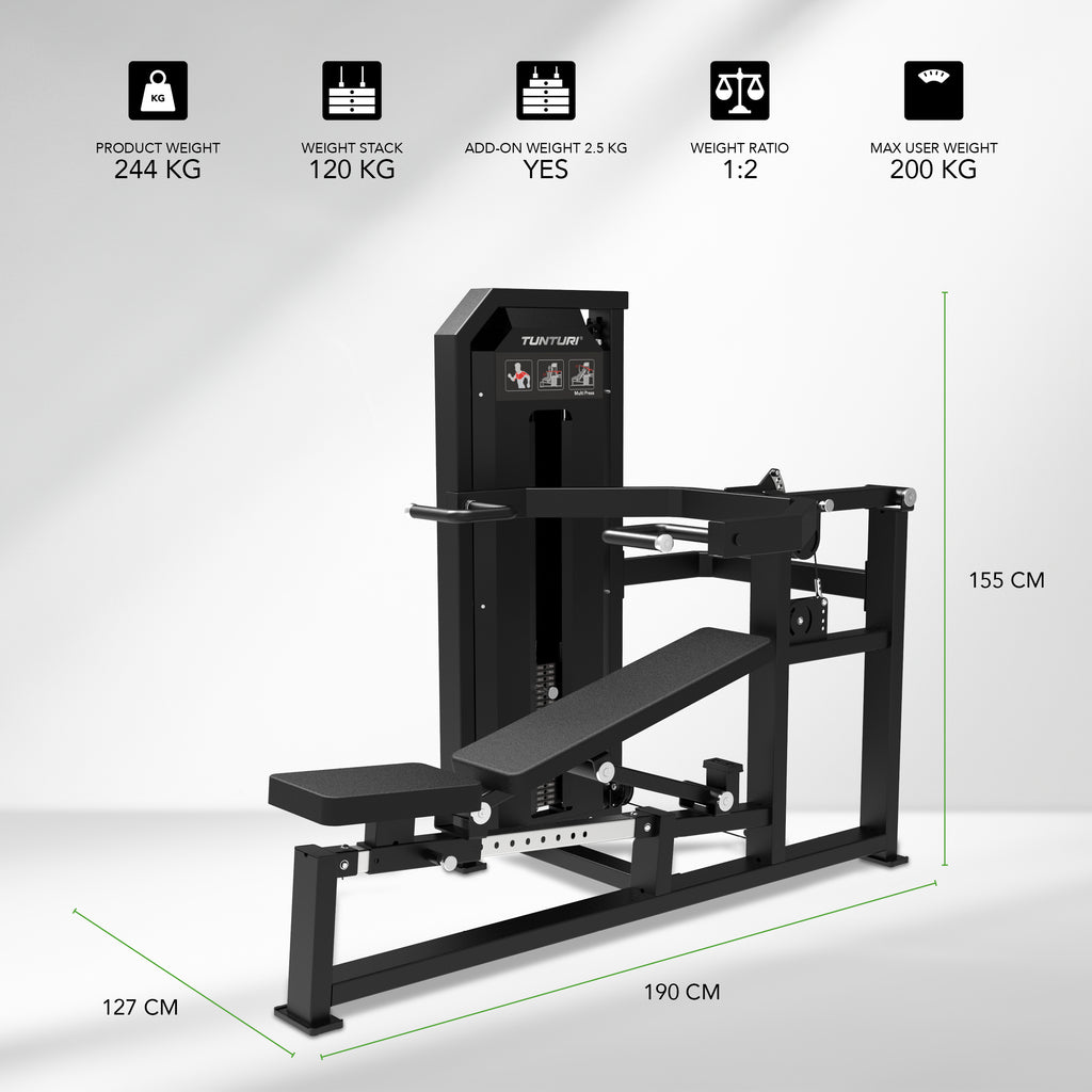 Tunturi Platinum - Multi Press - Selectorized - V-series afbeelding 2