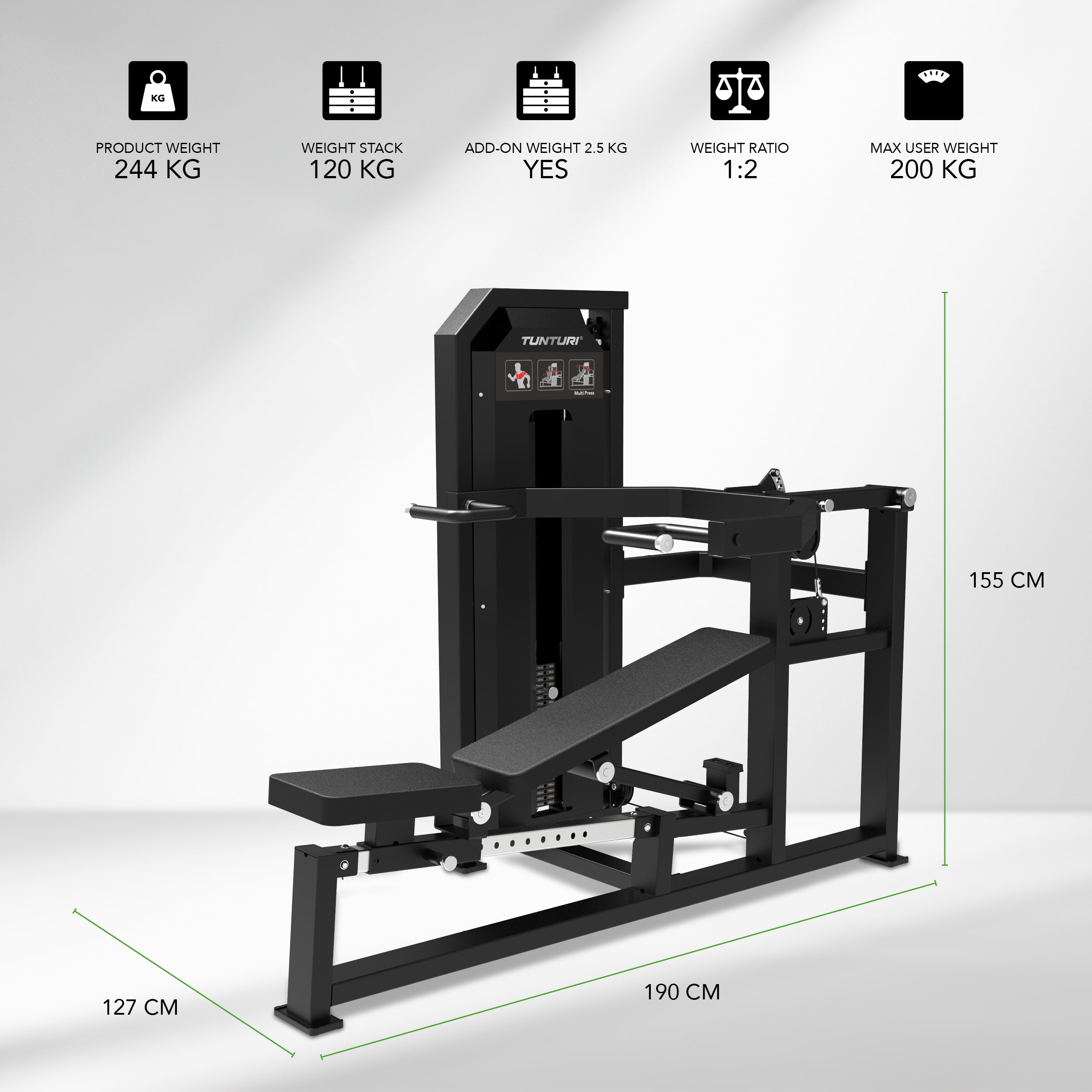 Tunturi Platinum - Multi Press - Selectorized - V-series afbeelding 2