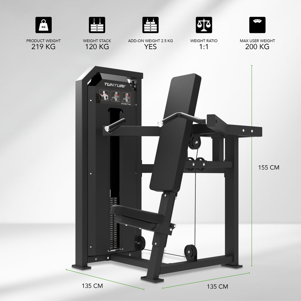 Tunturi Platinum - Shoulder press - Selectorized - V-series afbeelding 2