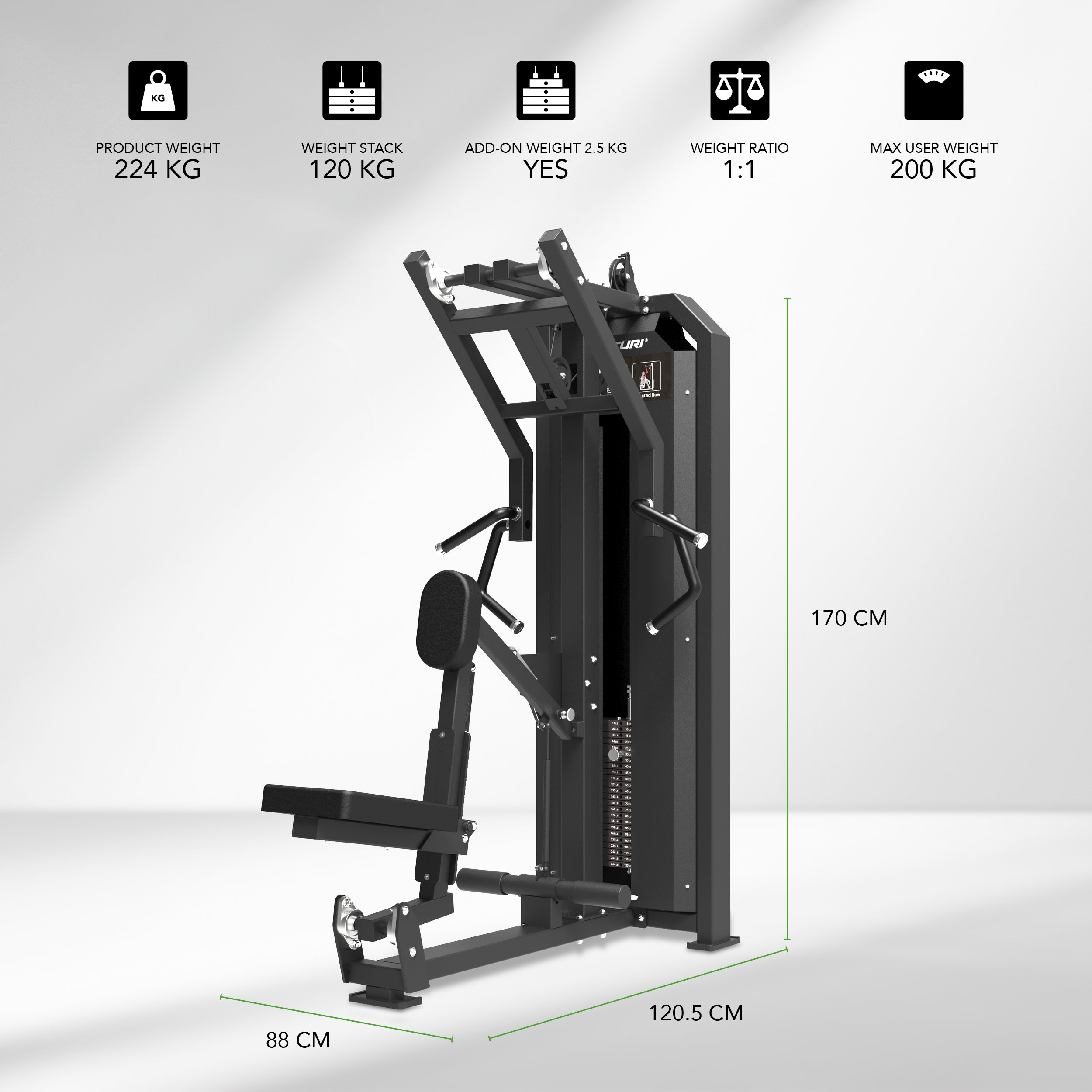Tunturi Platinum - Seated Row - Selectorized - V-series afbeelding 2