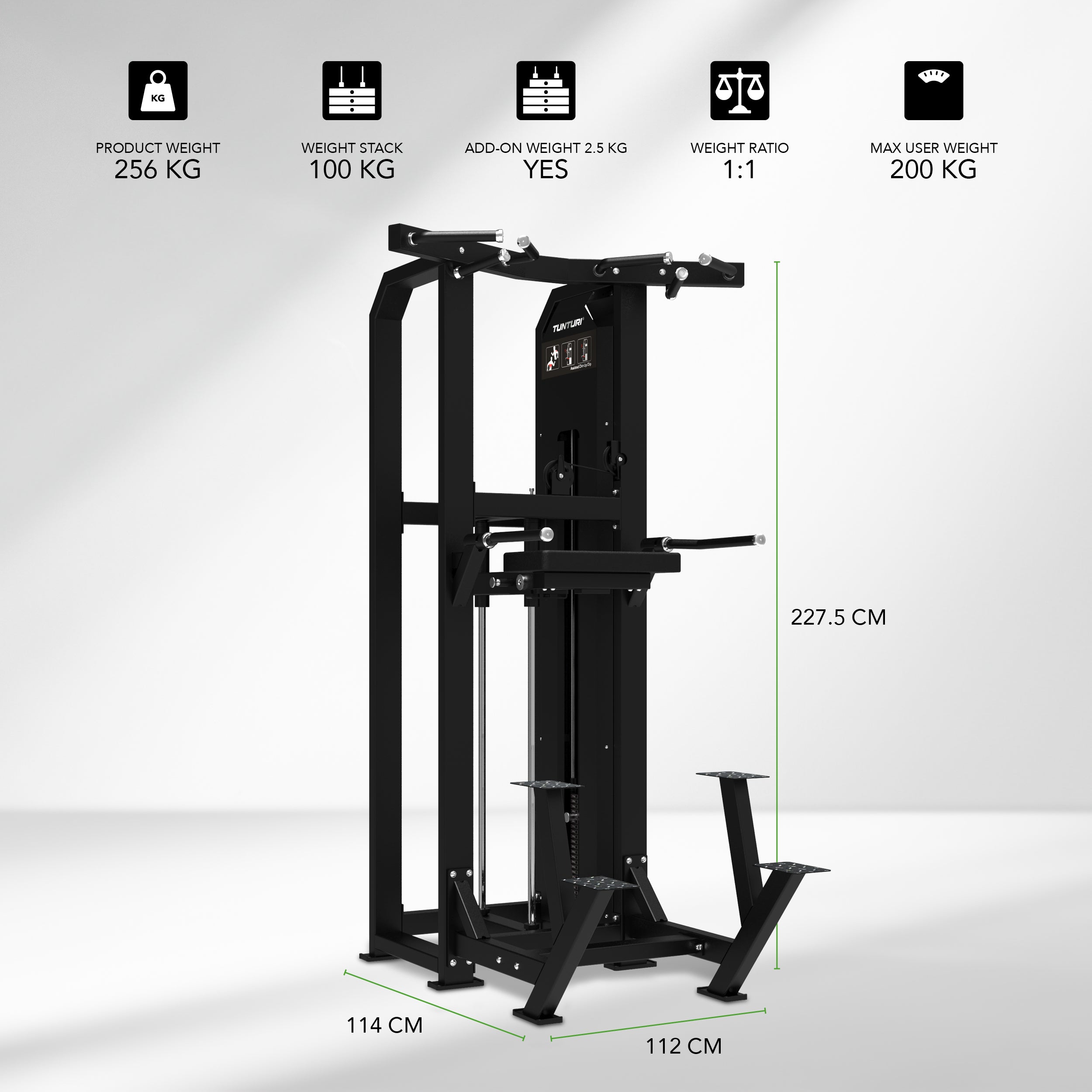 Tunturi Platinum - Dual Assisted Chin Up/Dip - Selectorized - V-series afbeelding 2