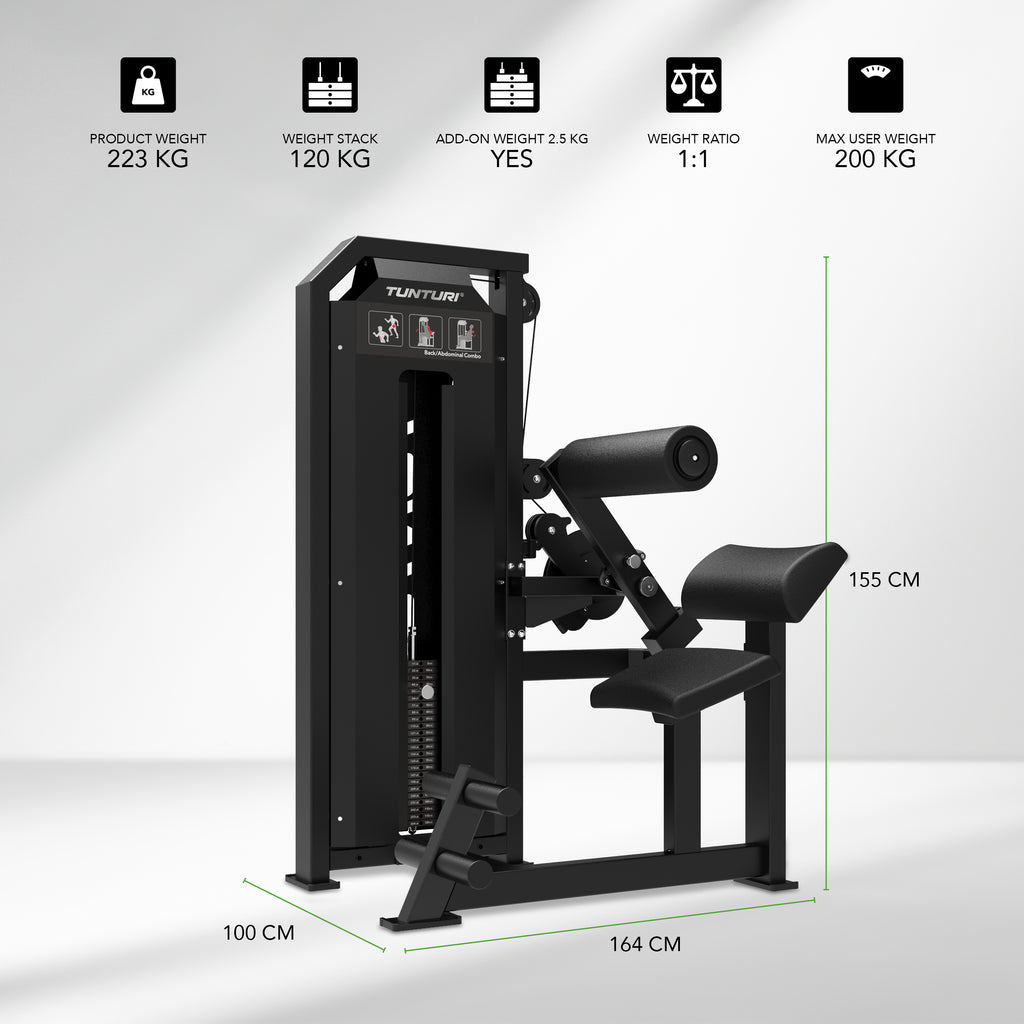 Tunturi Platinum - Dual Back/Abdominal Combo - Selectorized - V-series afbeelding 2