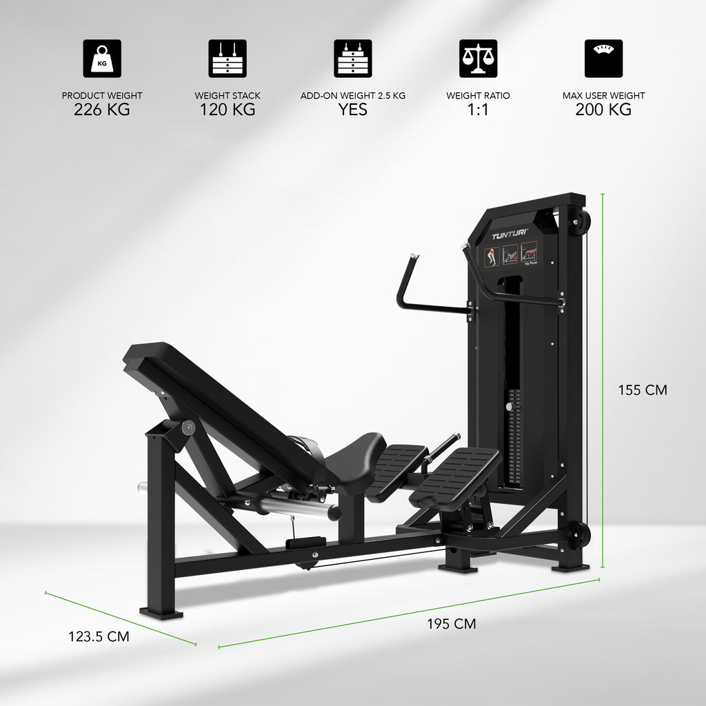 Tunturi Platinum - Hip Thrust - Selectorized - V-series afbeelding 2