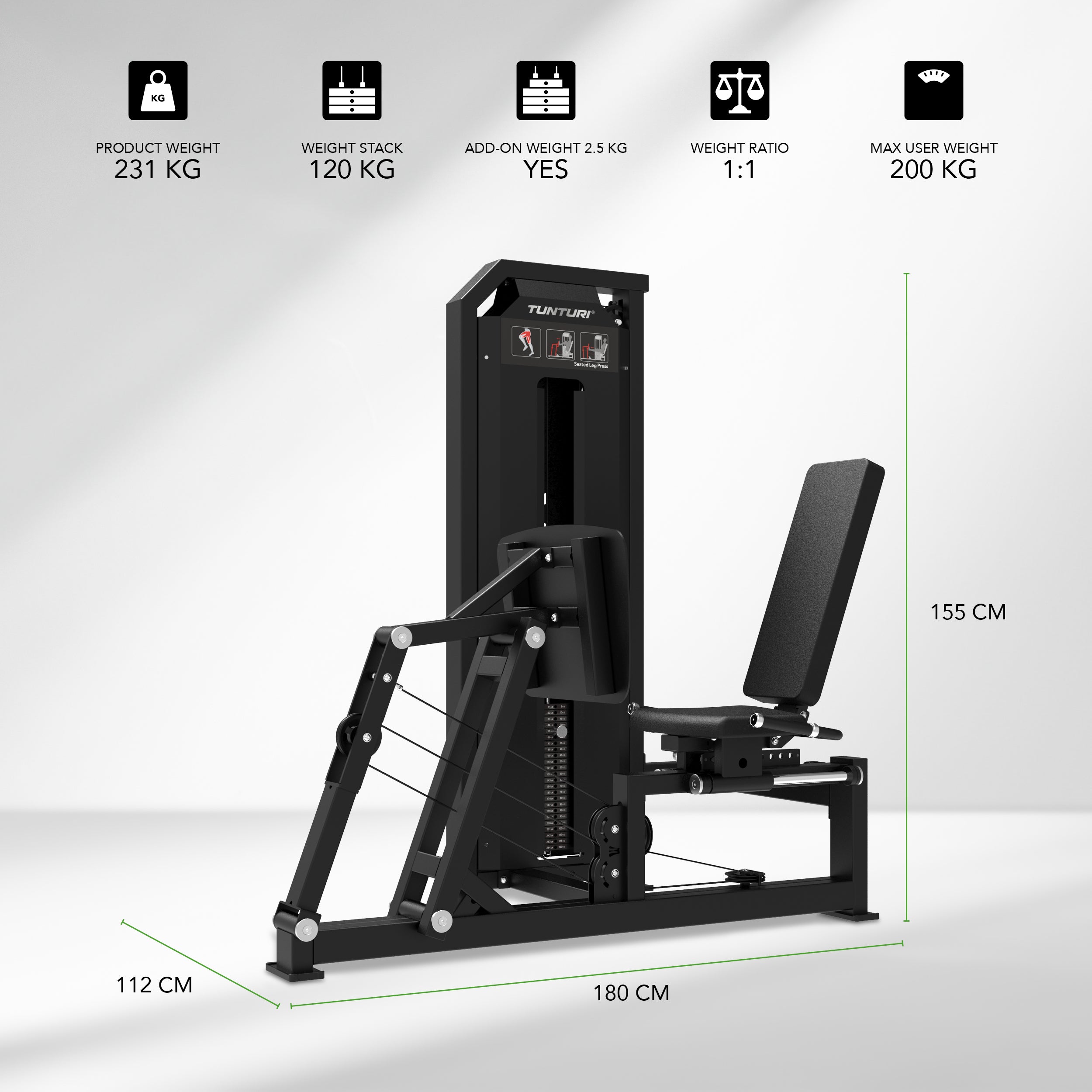 Tunturi Platinum - Seated Leg Press - Selectorized - V-series afbeelding 2