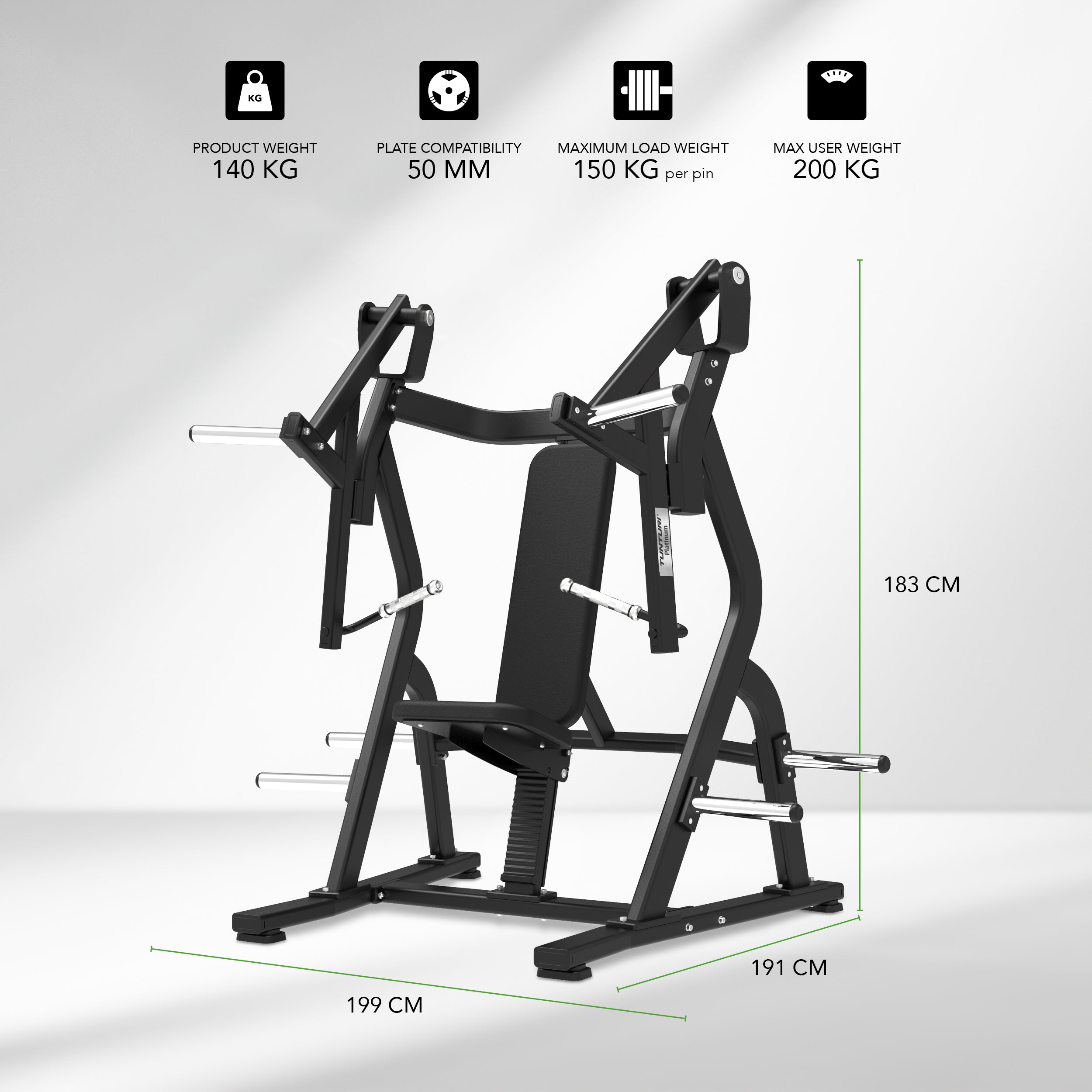 Tunturi Platinum - Chest Press - Plate loaded - V-series afbeelding 2