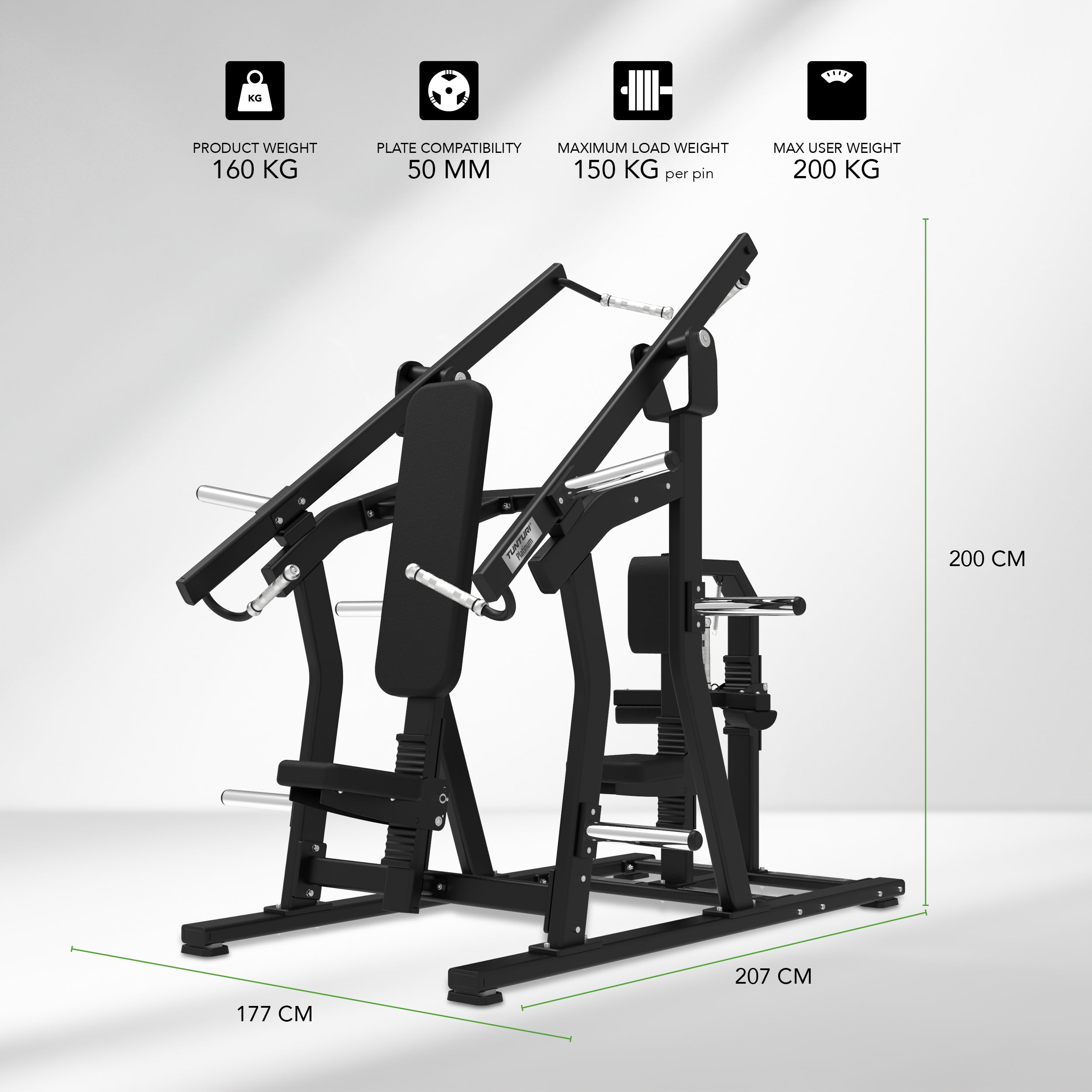 Tunturi Platinum - Dual Chest/Back - Plate loaded - V-series afbeelding 2