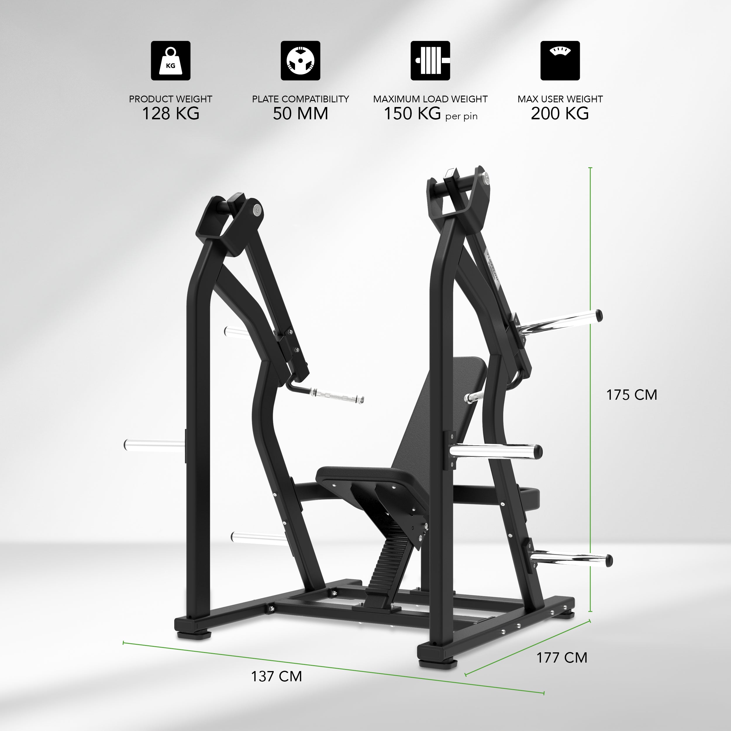 Tunturi Platinum - Shoulder Press - Plate loaded - V-series afbeelding 2