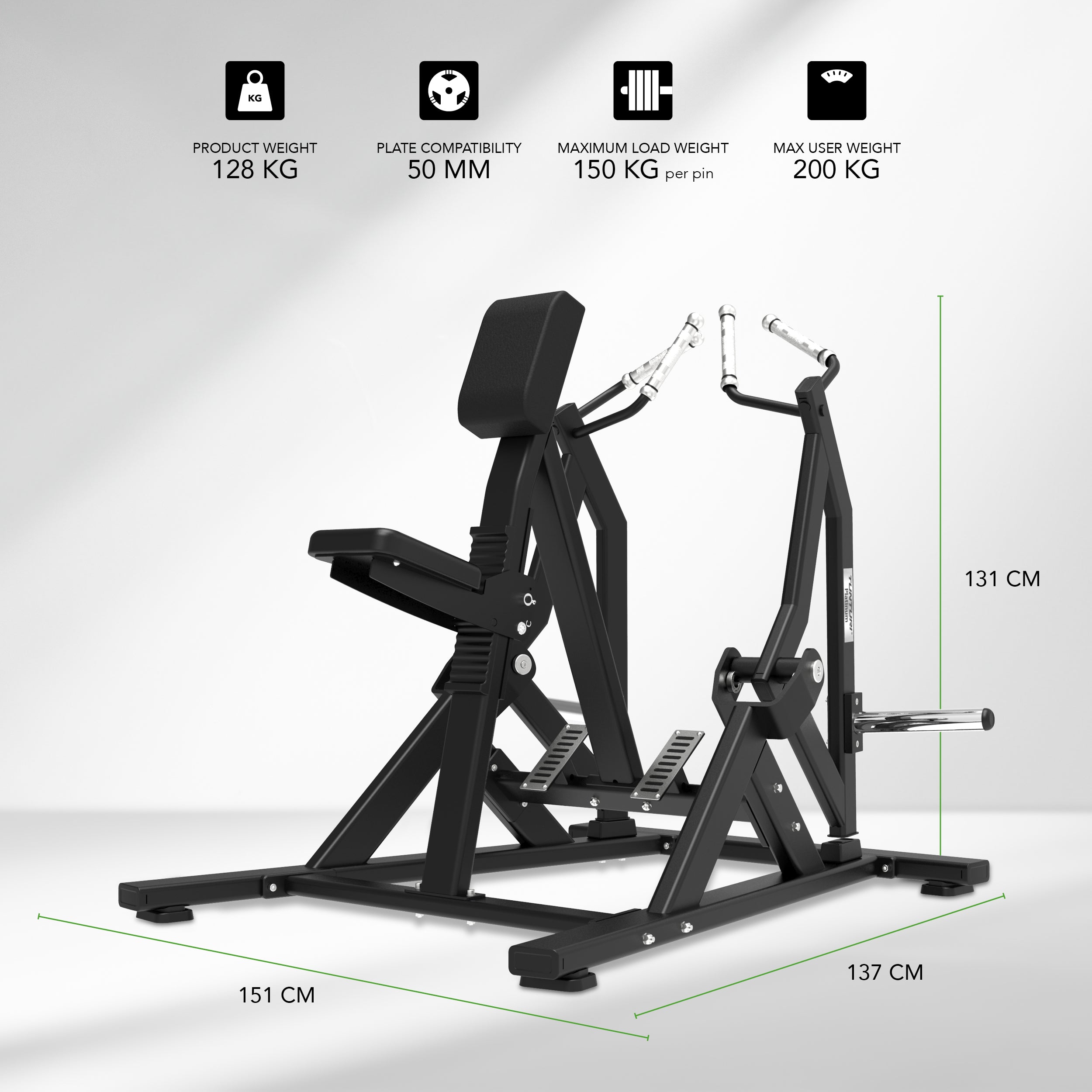 Tunturi Platinum - Seated Row - Plate loaded - V-series afbeelding 2