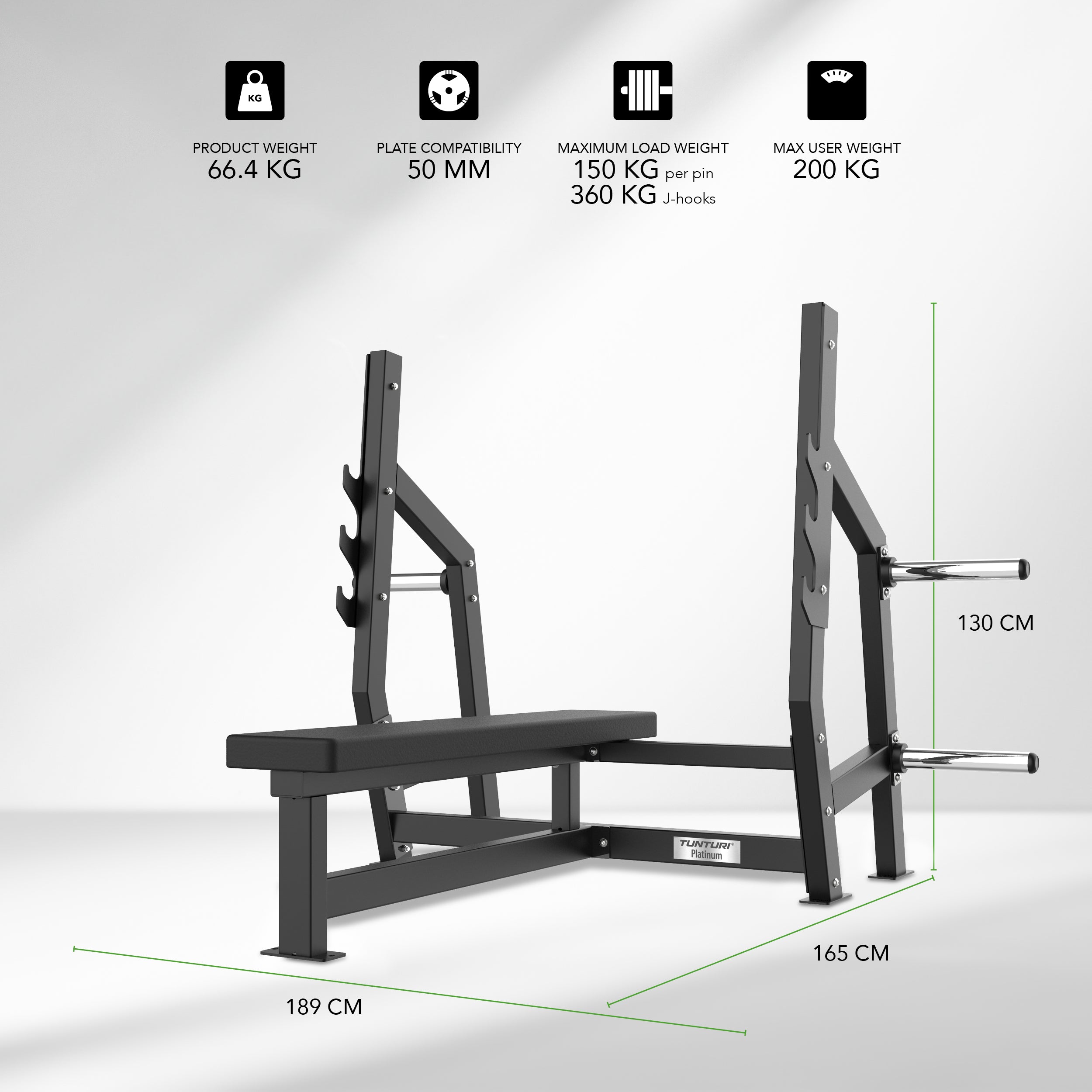 Tunturi Platinum - Horizontal Bench Press - V-series afbeelding 2