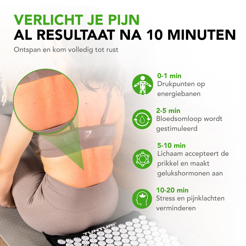 Tunturi Pro Acupressure Mat And Pillow, Black afbeelding 2