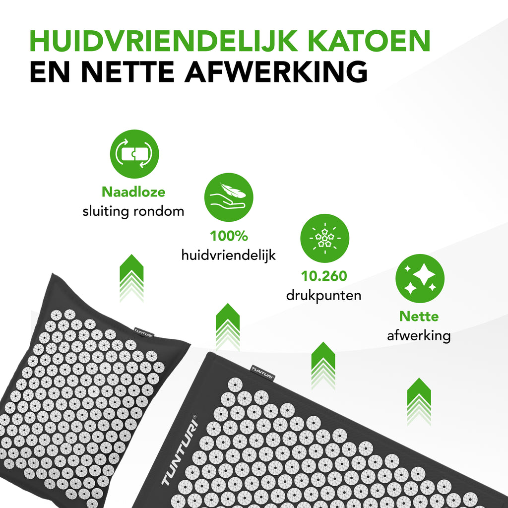Tunturi Pro Acupressure Mat And Pillow, Black afbeelding 5
