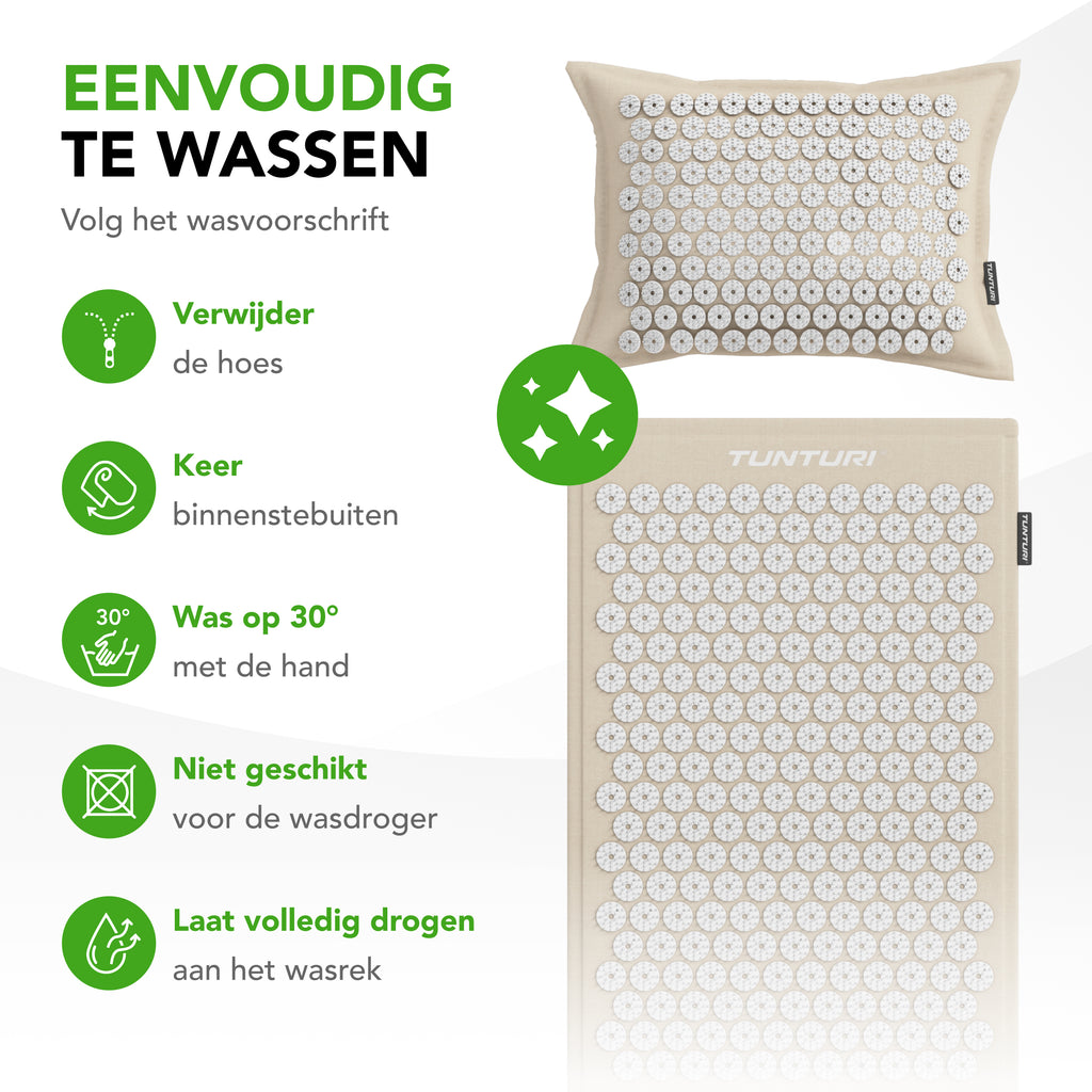 Tunturi Pro Acupressure Mat And Pillow, Beige afbeelding 4