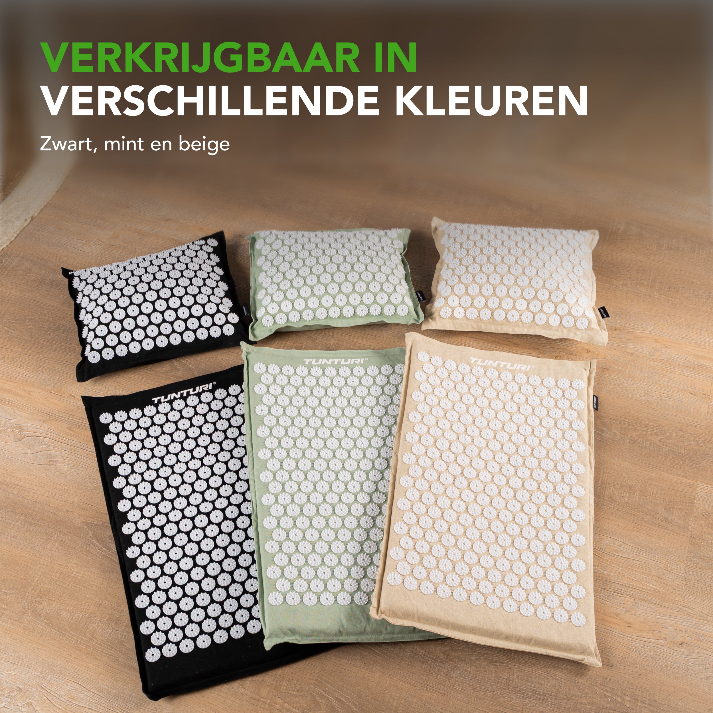 Tunturi Pro Acupressure Mat And Pillow, Beige afbeelding 10