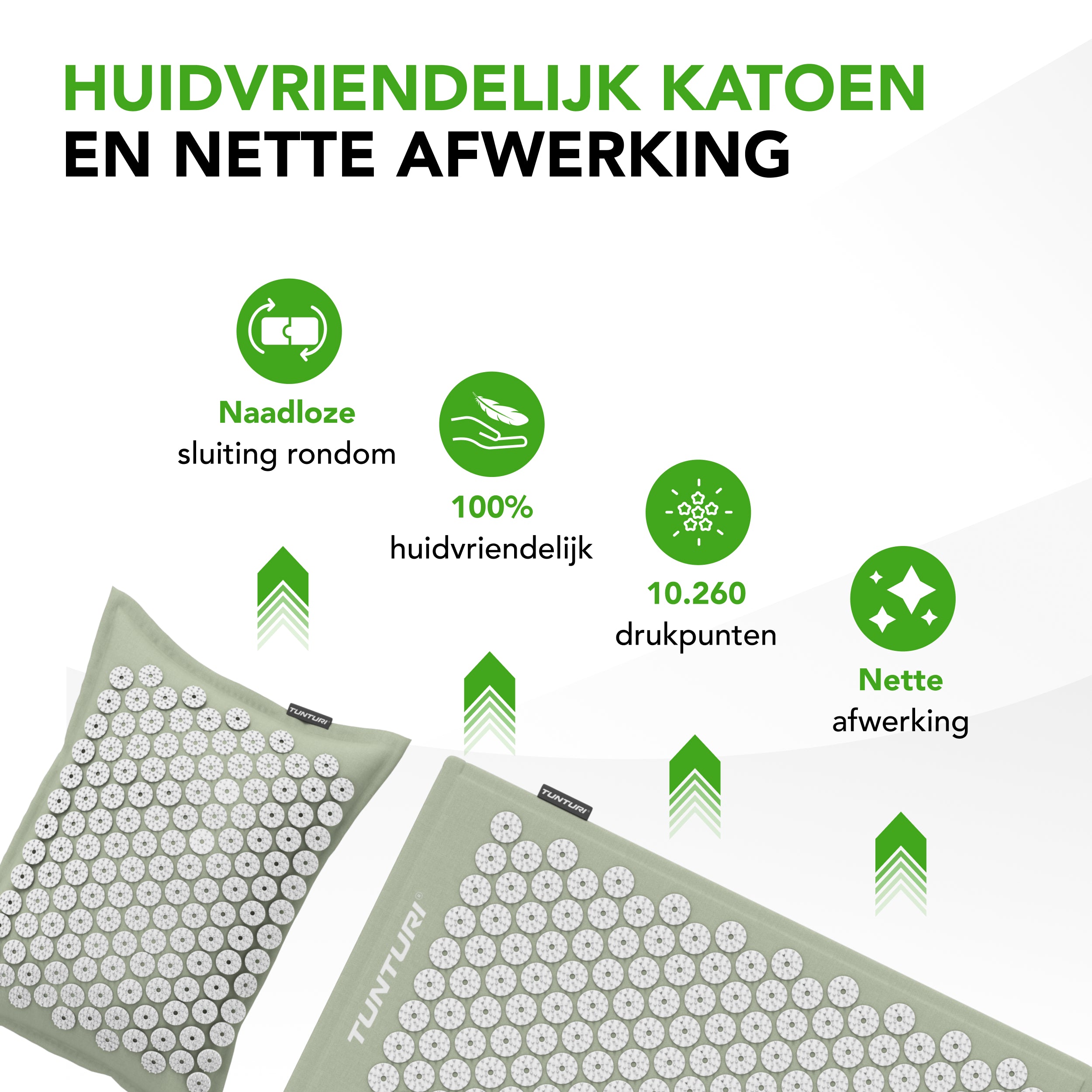 Tunturi Pro Acupressure Mat And Pillow, Mint afbeelding 5