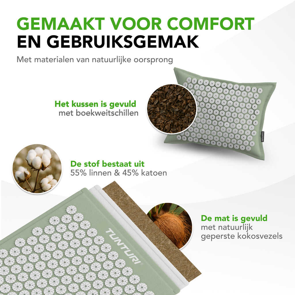 Tunturi Pro Acupressure Mat And Pillow, Mint afbeelding 8