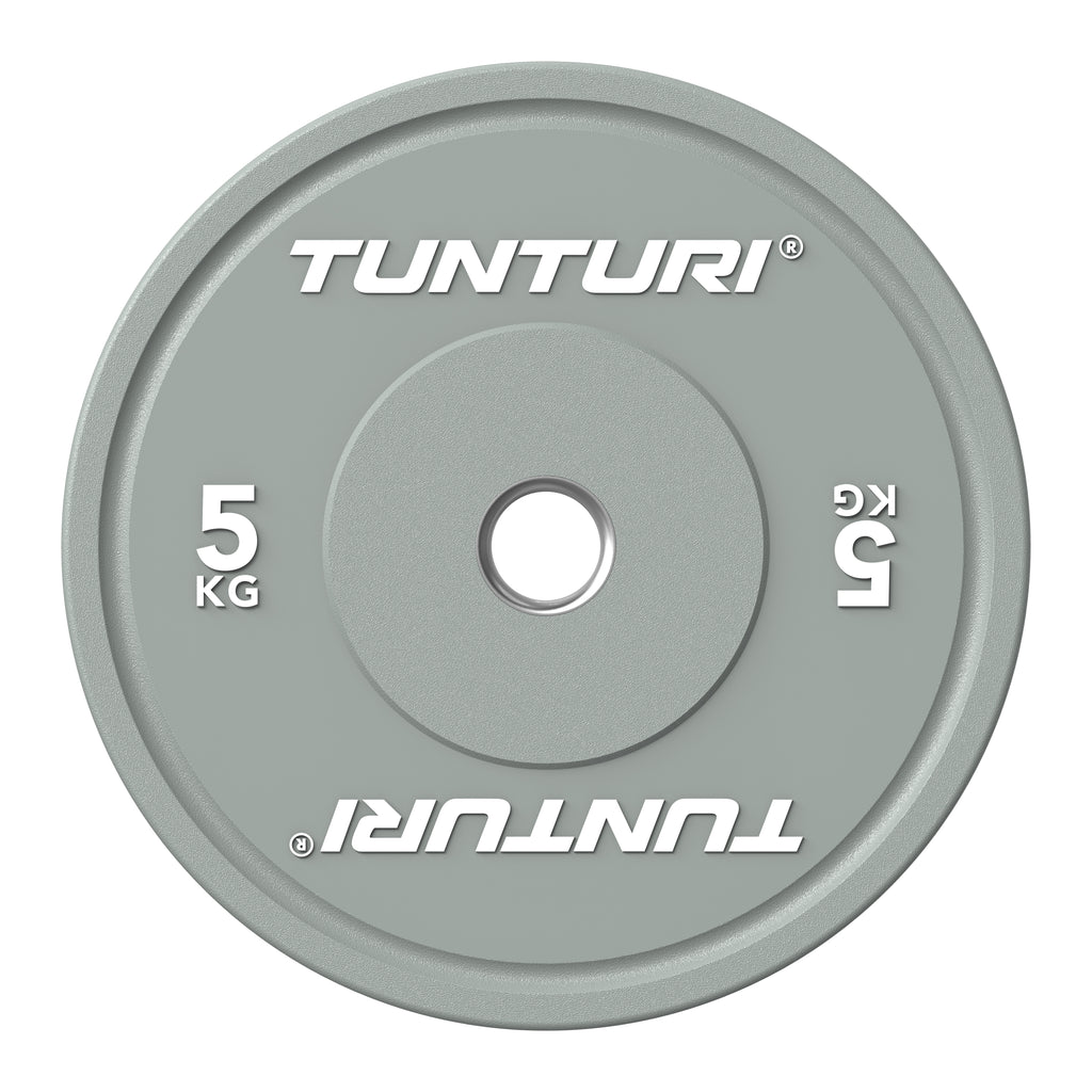 Tunturi Platinum Bumper Plate Grey, 5kg afbeelding 2