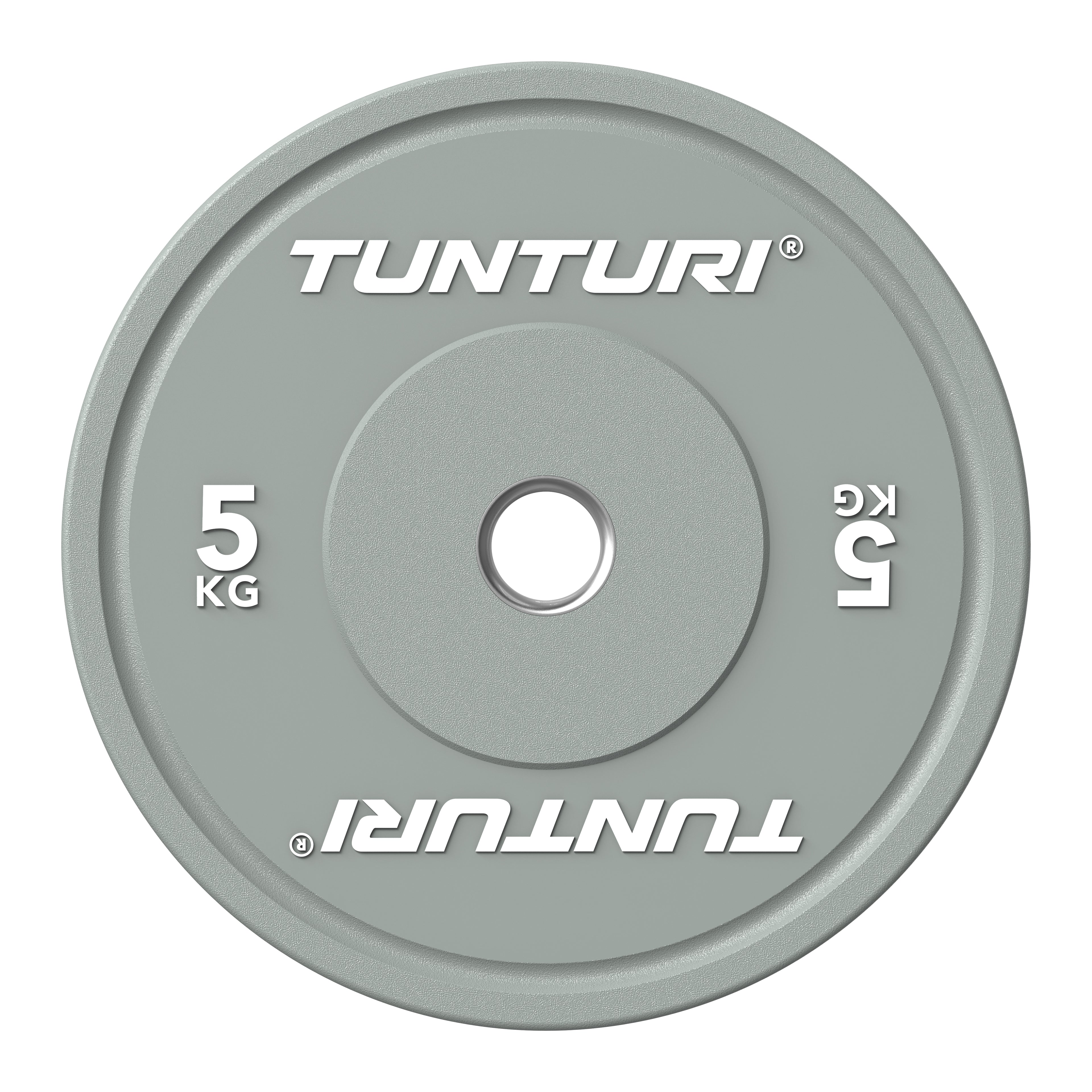 Tunturi Platinum Bumper Plate Grey, 5kg afbeelding 2